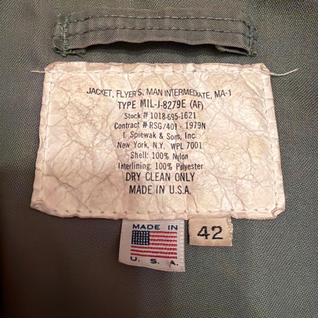 I.SPIEWAK&SONS スピワック USA ブラック MA-1 42