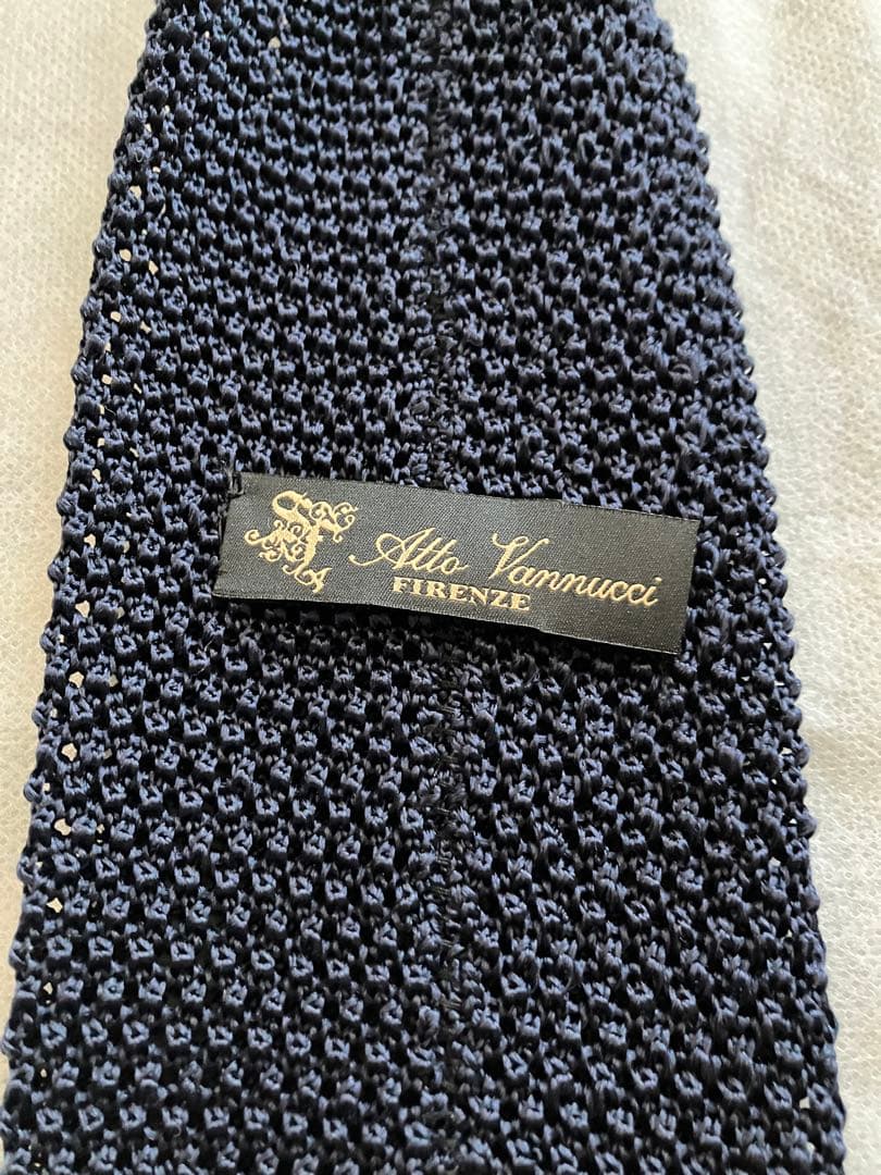 Atto Vannucci／アット ヴァンヌッチ シルク ソリッド ニットタイ