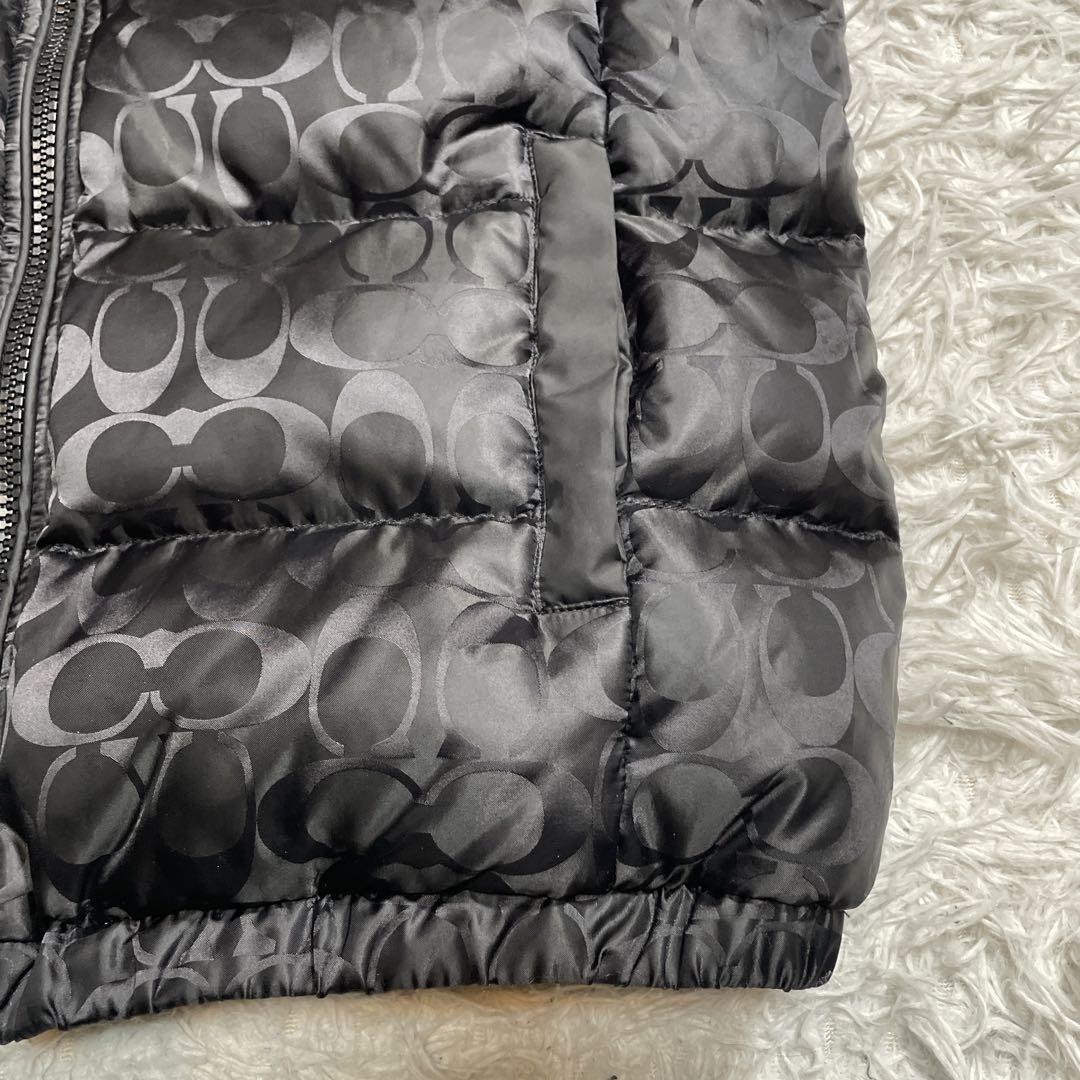 極美品　coach シグネチャー　ダウンベスト　ブラック　黒　L