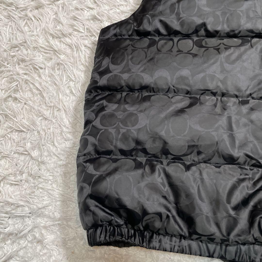 極美品　coach シグネチャー　ダウンベスト　ブラック　黒　L