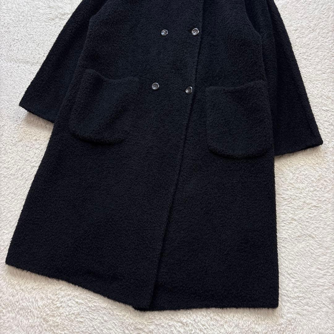 美品　AGNONA アニオナ　アルパカウールシャギーコート　ブラック　44