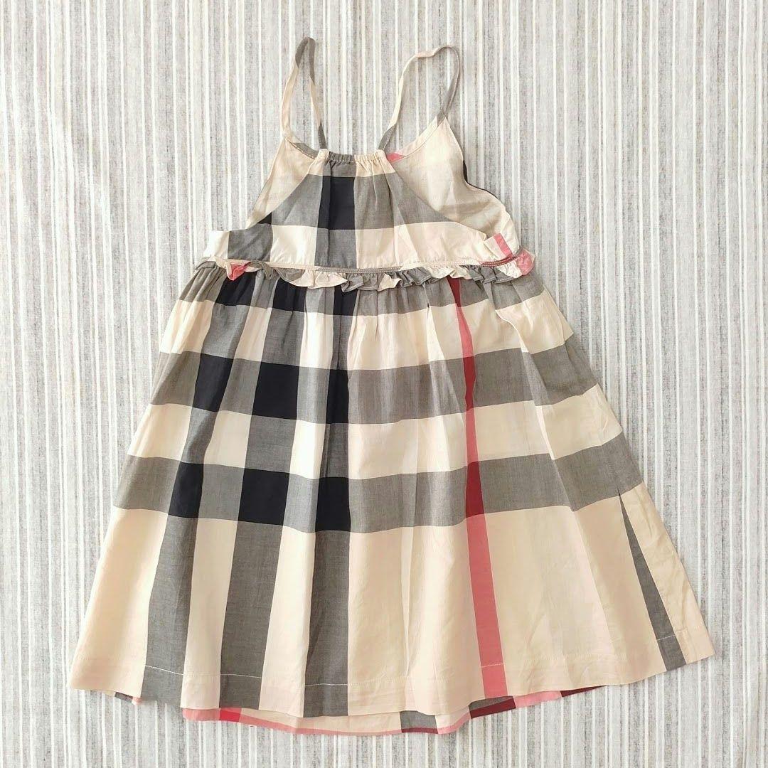 ★美品★バーバリー＊ビックチェック柄＊キャミワンピース＊6Y/110cm