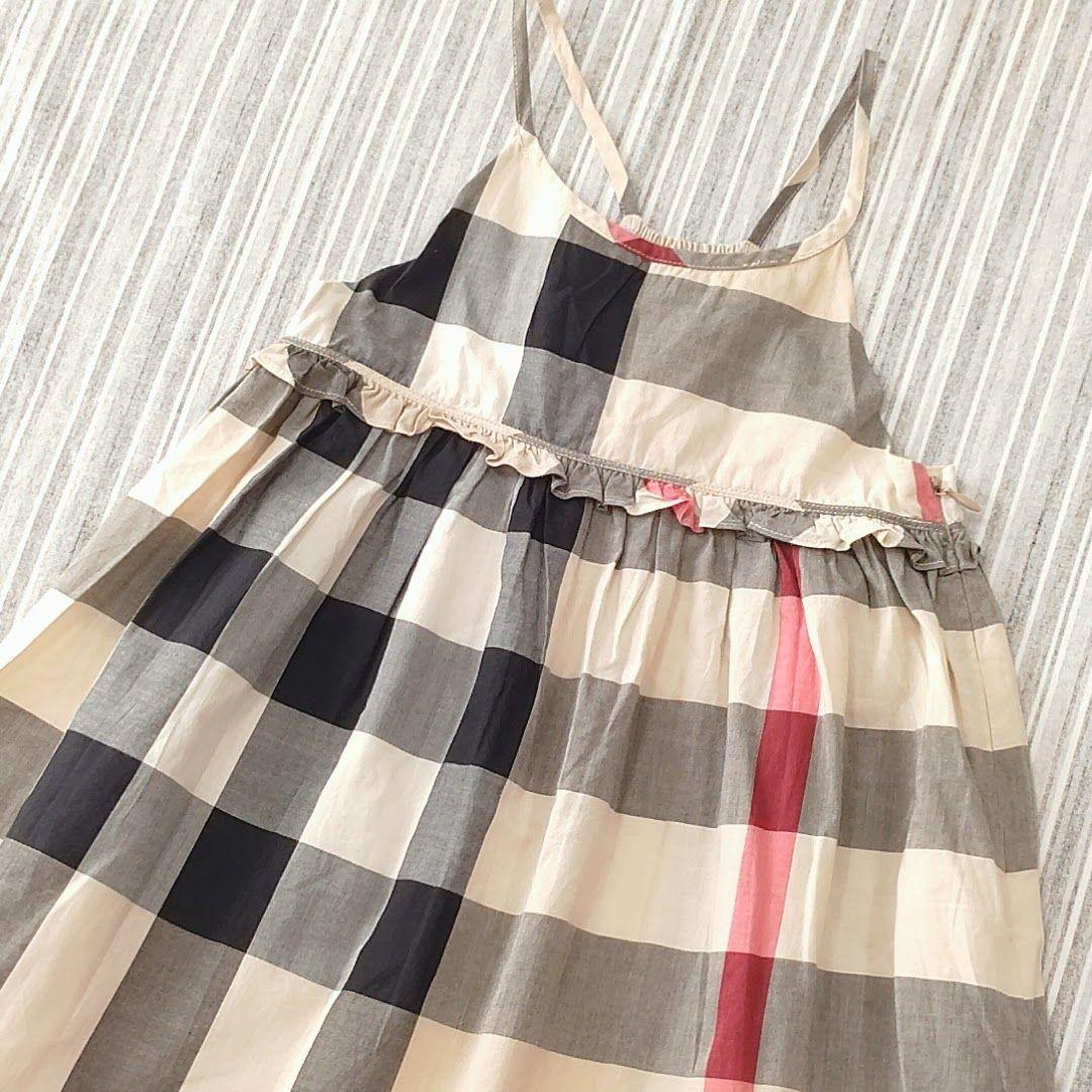 ★美品★バーバリー＊ビックチェック柄＊キャミワンピース＊6Y/110cm
