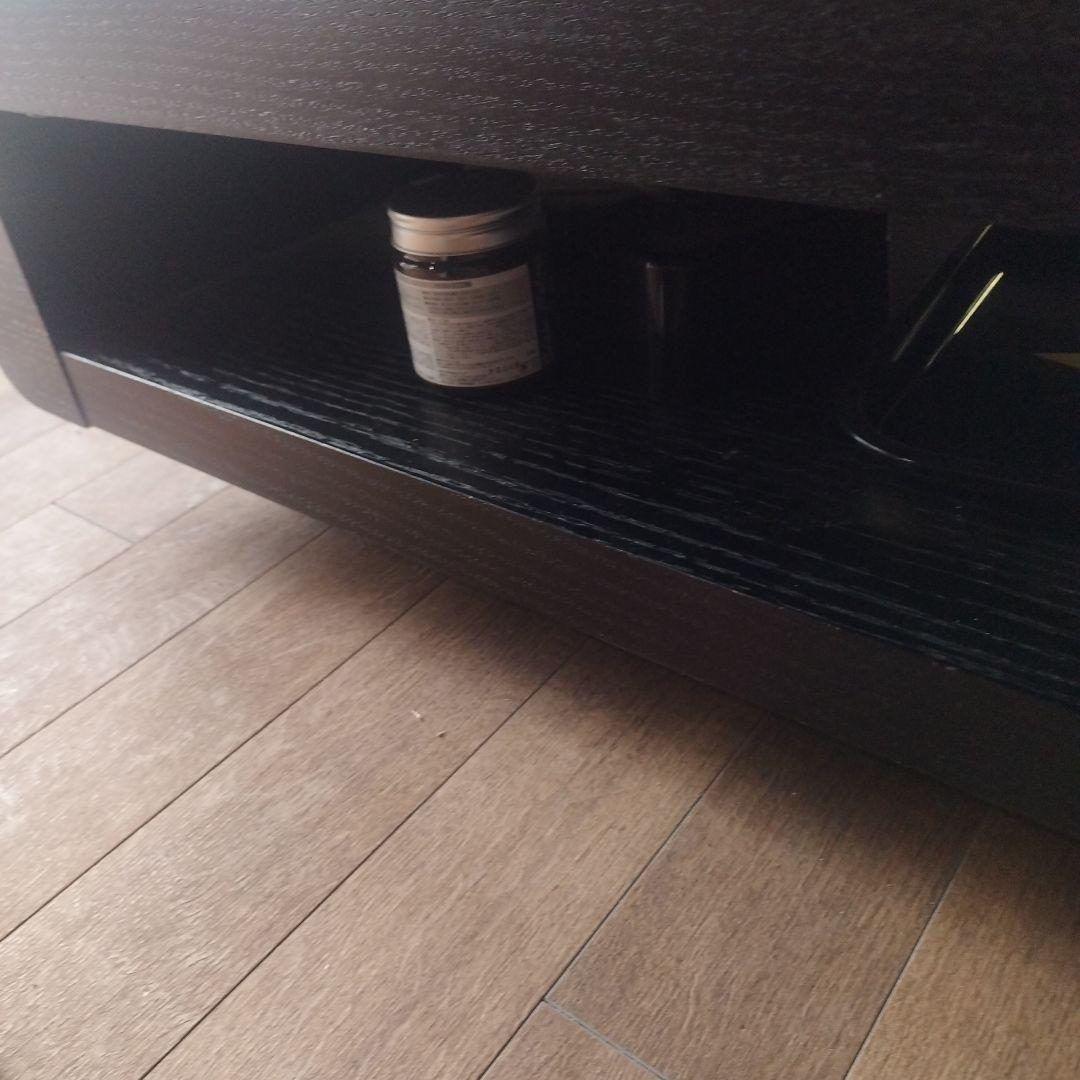 黒い木製　ガラスセンターテーブル