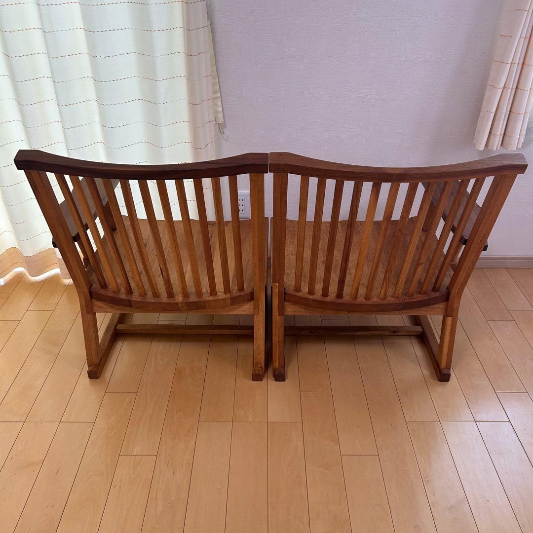 町八家具　クルミ材　ダイニングチェア　ハイバック無垢材　③ 肘付　アームチェア