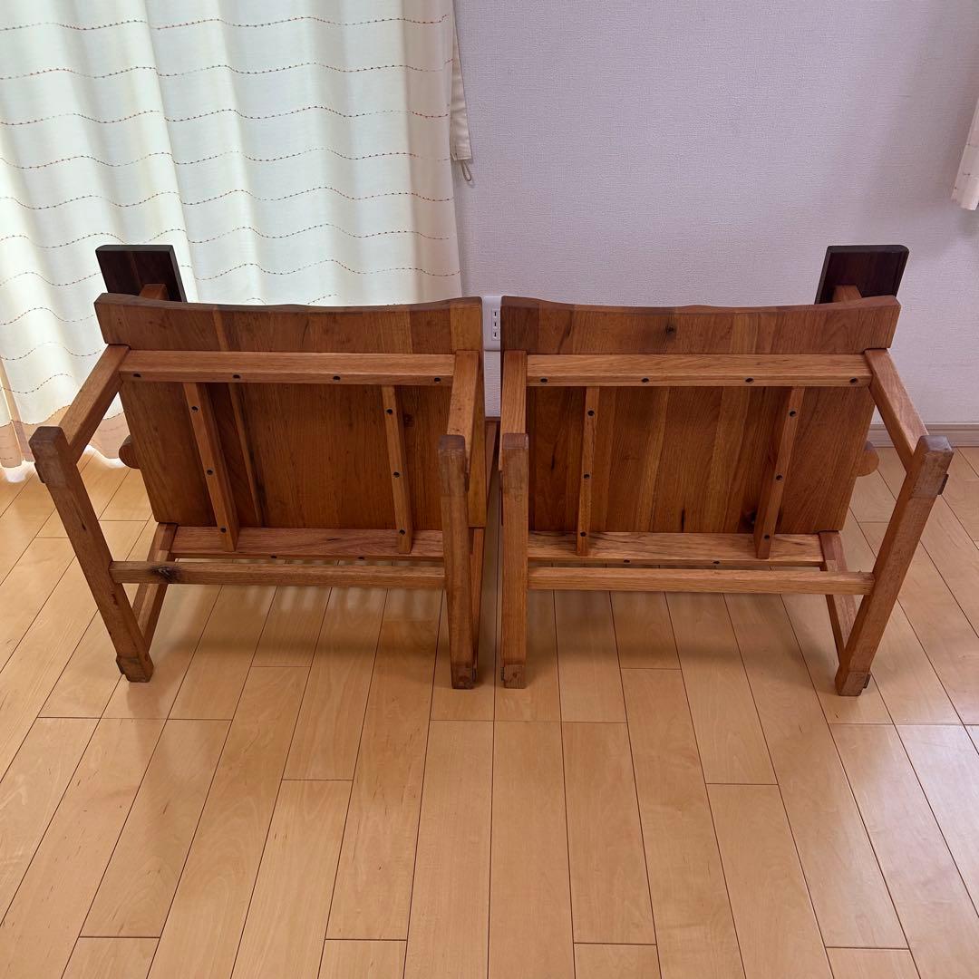 町八家具　クルミ材　ダイニングチェア　ハイバック無垢材　③ 肘付　アームチェア