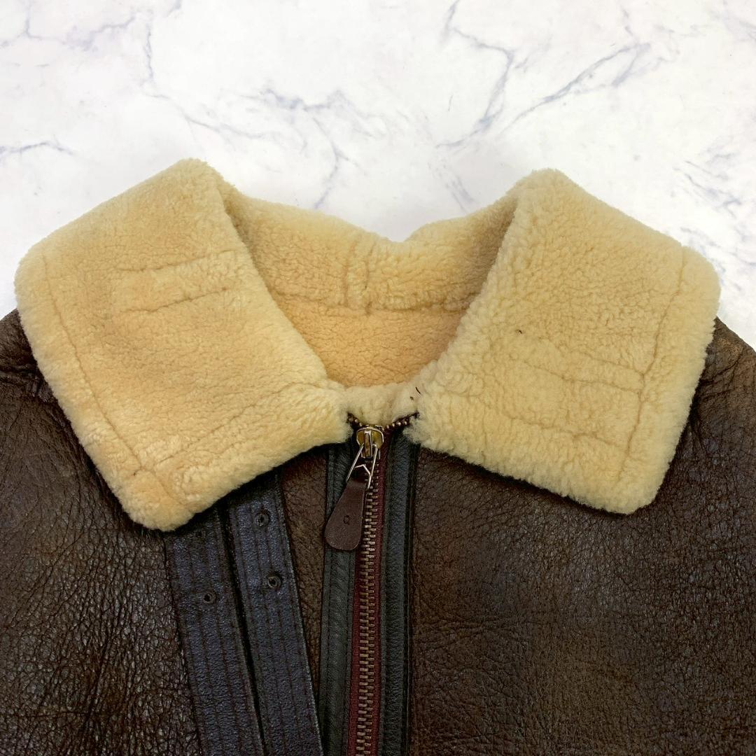 希少バックプリント★USA製 AVIREX B-3 ムートンジャケット　D994