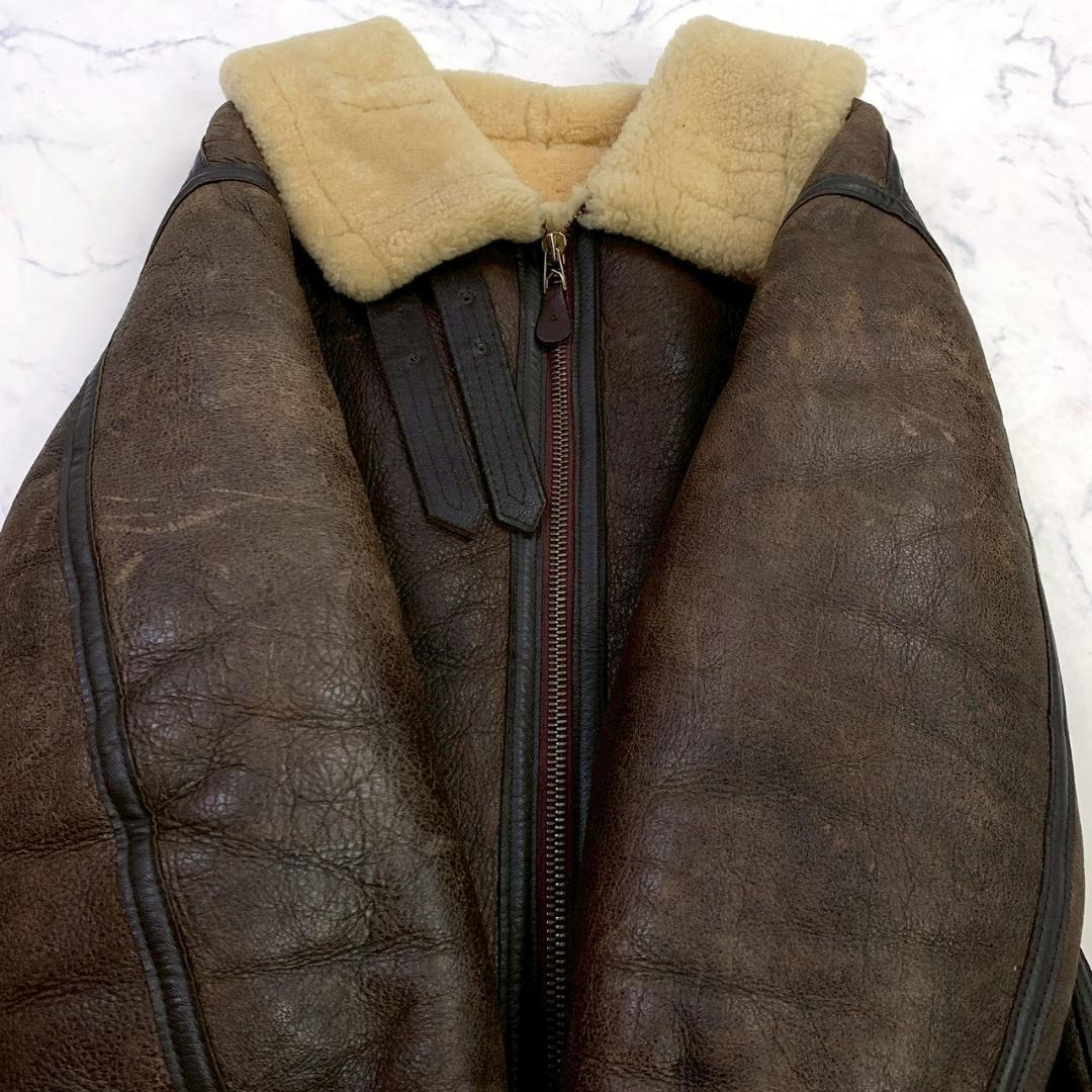 希少バックプリント★USA製 AVIREX B-3 ムートンジャケット　D994