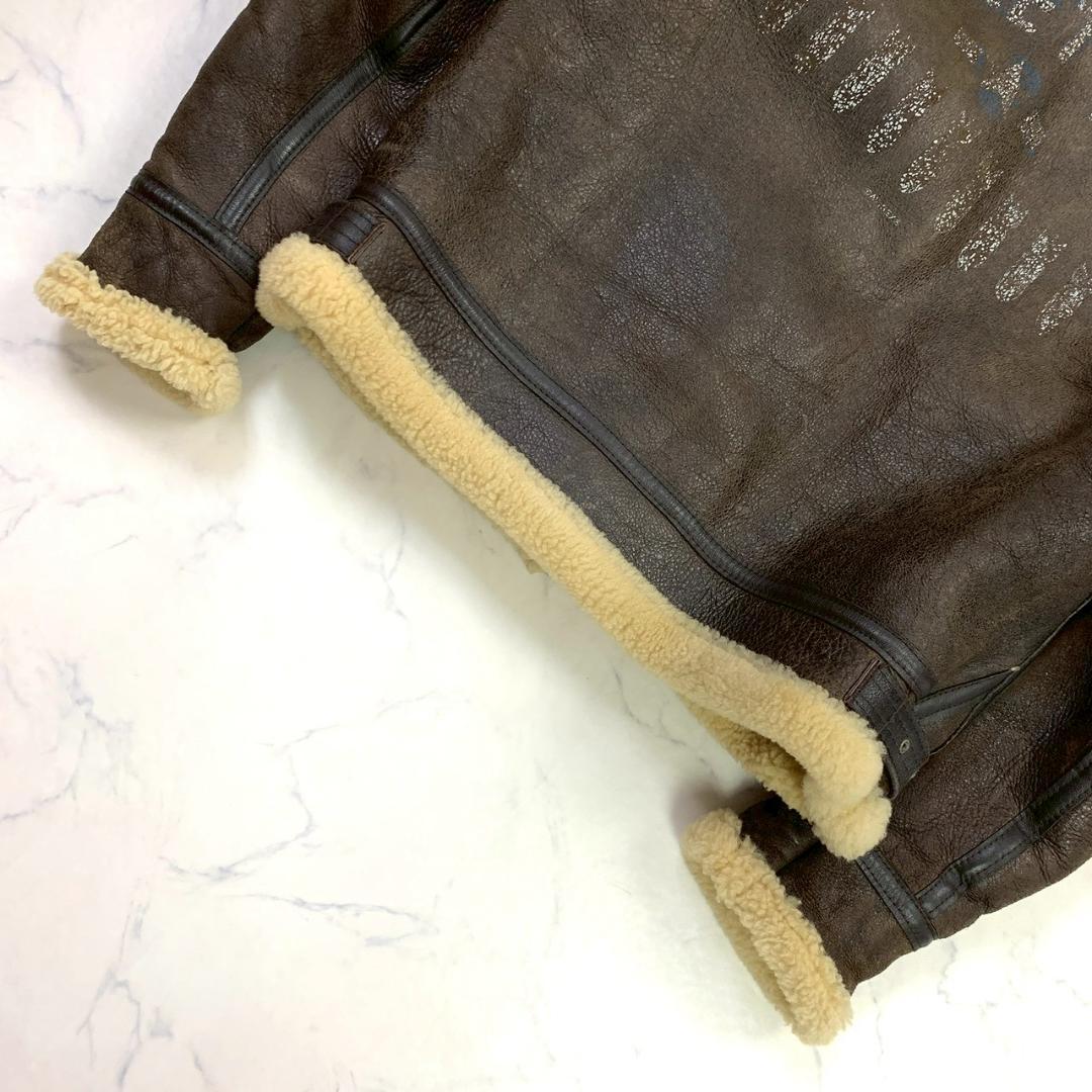 希少バックプリント★USA製 AVIREX B-3 ムートンジャケット　D994