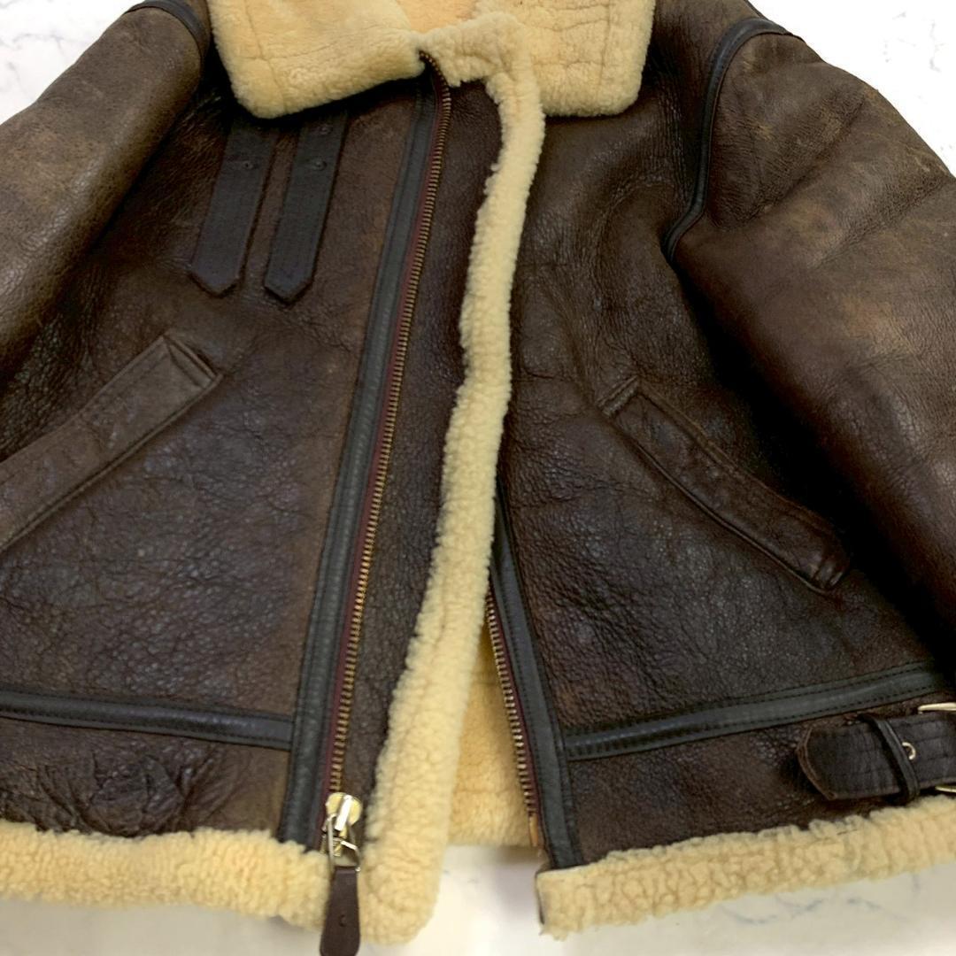 希少バックプリント★USA製 AVIREX B-3 ムートンジャケット　D994