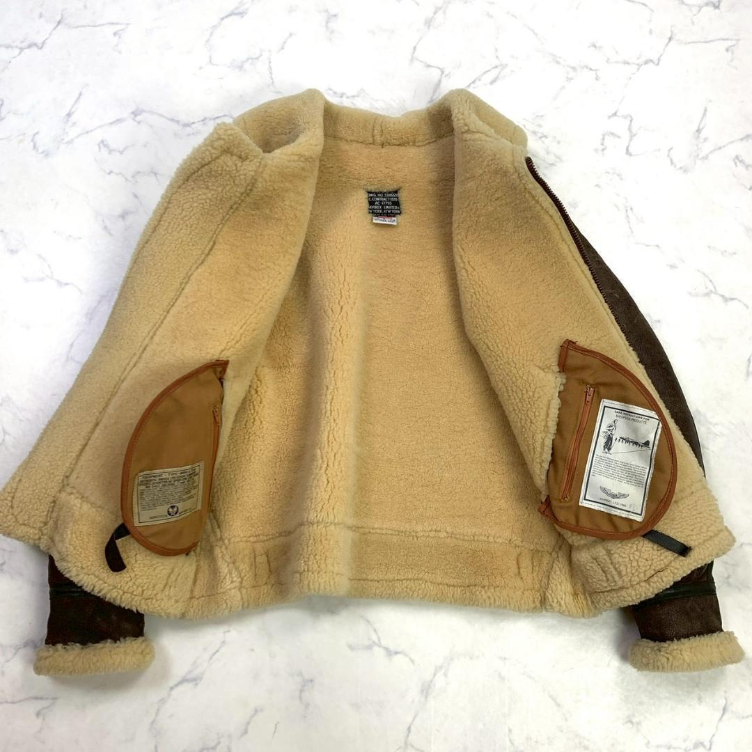 希少バックプリント★USA製 AVIREX B-3 ムートンジャケット　D994