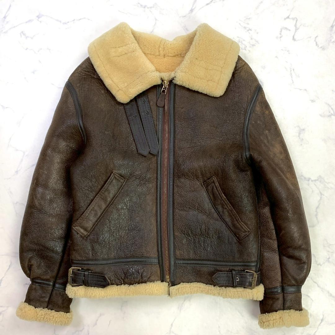 希少バックプリント★USA製 AVIREX B-3 ムートンジャケット　D994