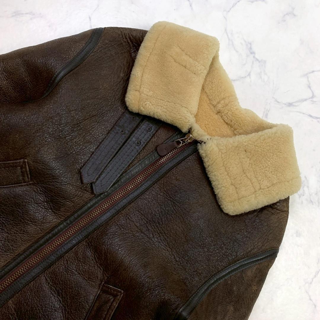 希少バックプリント★USA製 AVIREX B-3 ムートンジャケット　D994