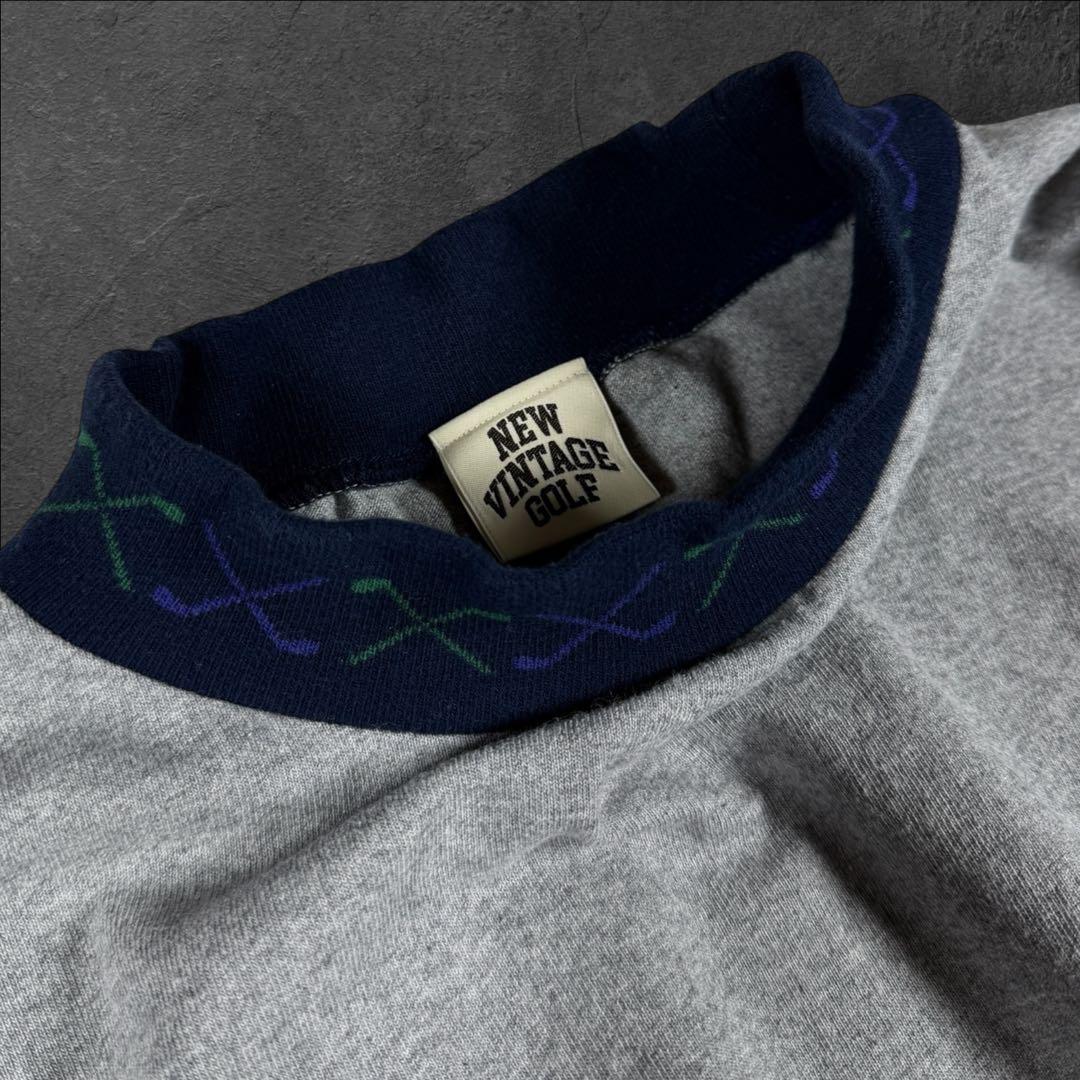 NEW VINTAGE GOLF NVG ジャガード モックネック ゴルフ L