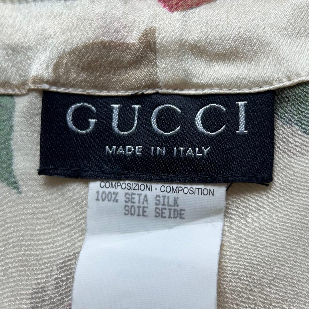 【90s】グッチ ショートパンツ フラワー 総柄 シルク100% トムフォード期