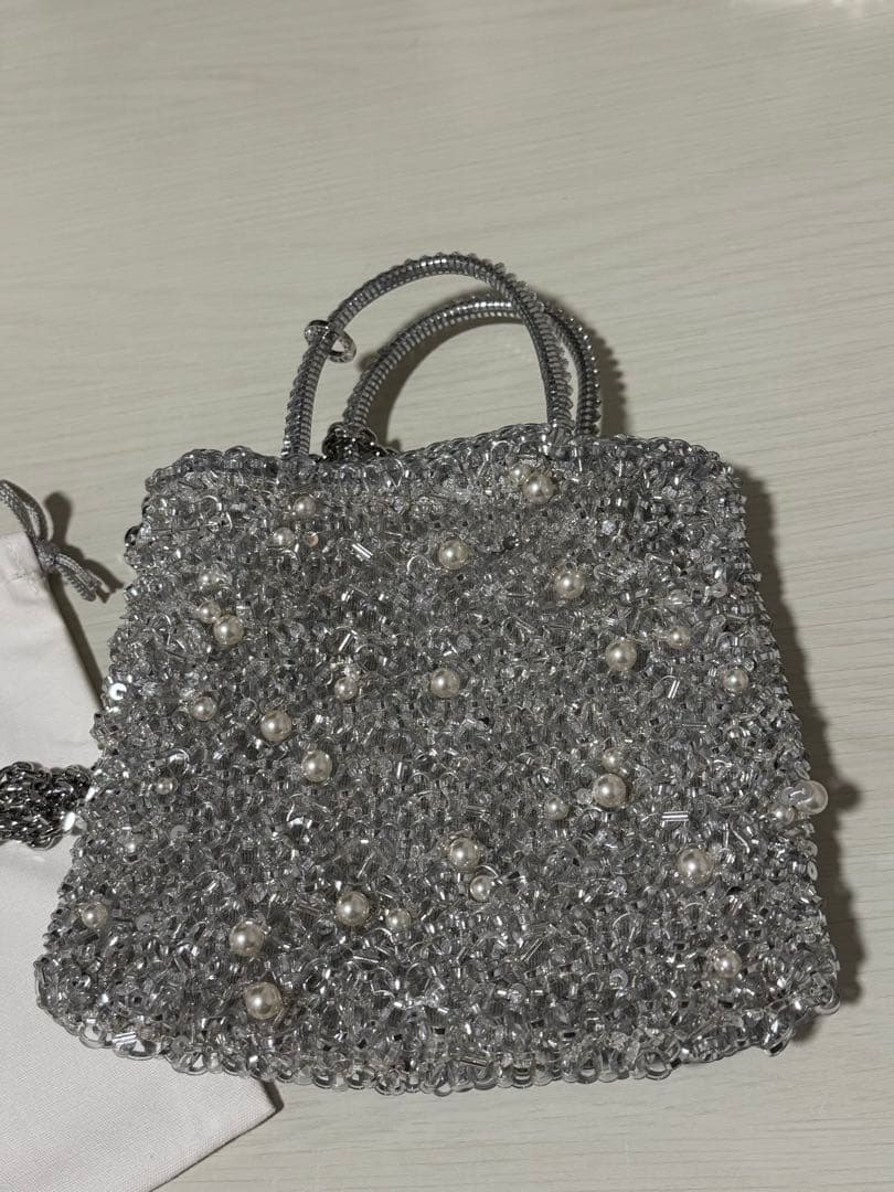 アンテプリマ ANTEPRIMA ペルラグリッター ワイヤーバッグ シルバー