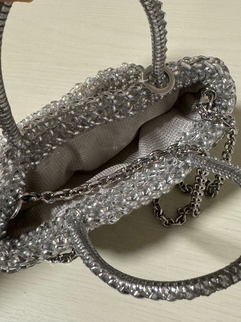 アンテプリマ ANTEPRIMA ペルラグリッター ワイヤーバッグ シルバー