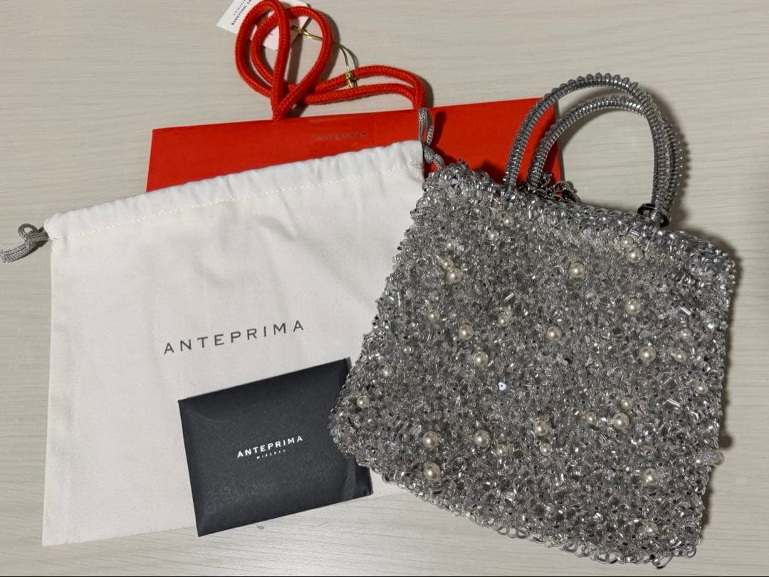 アンテプリマ ANTEPRIMA ペルラグリッター ワイヤーバッグ シルバー