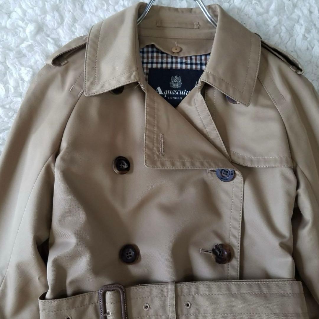 美品✨アクアスキュータム 定番人気トレンチコート ライナー付 ベルト アウター