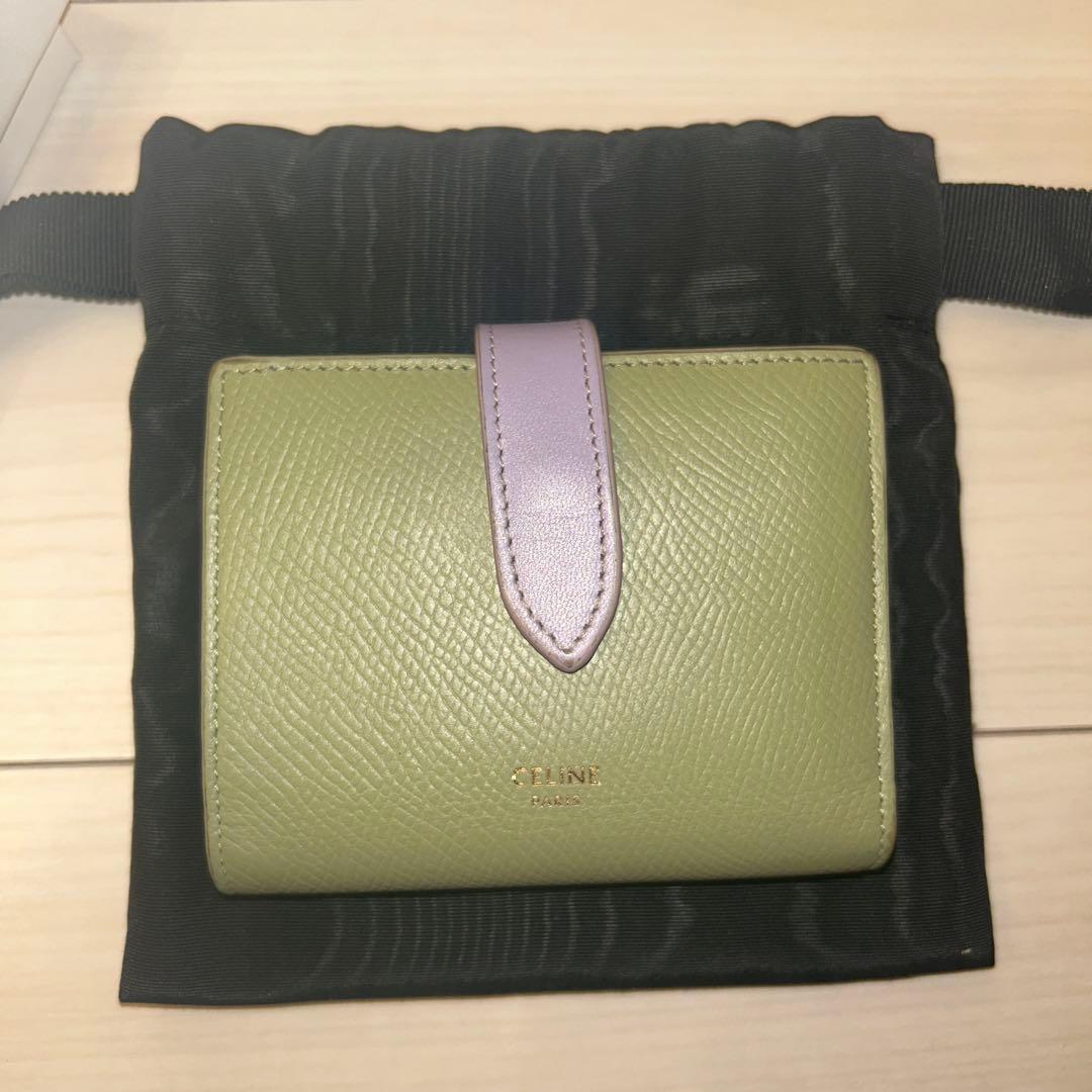 CELINE　セリーヌ　スモールストラップウォレット　セージ