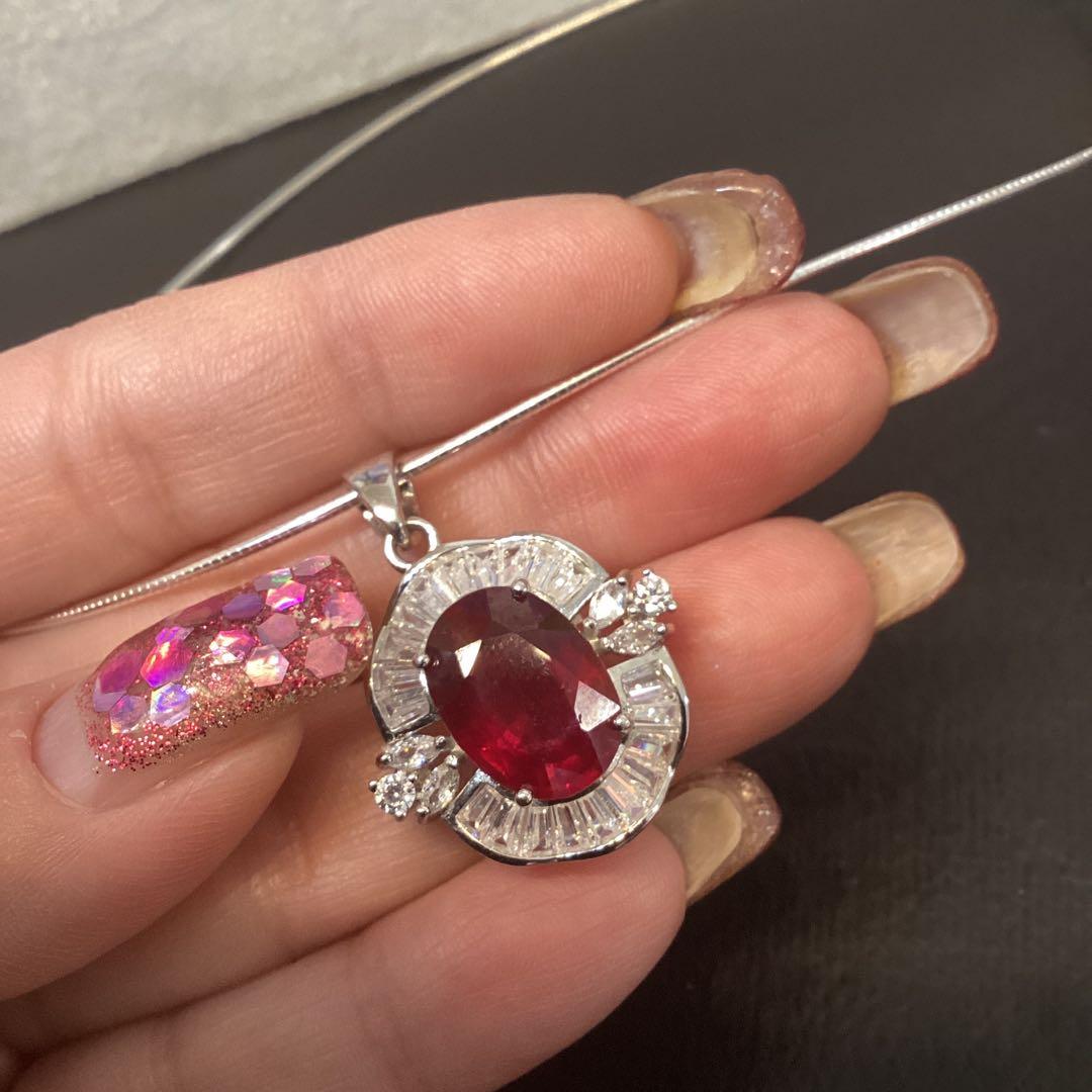 t*a様 天然ルビーサファイアエメラルドリング＆ネックレスセット　サイズ限定16