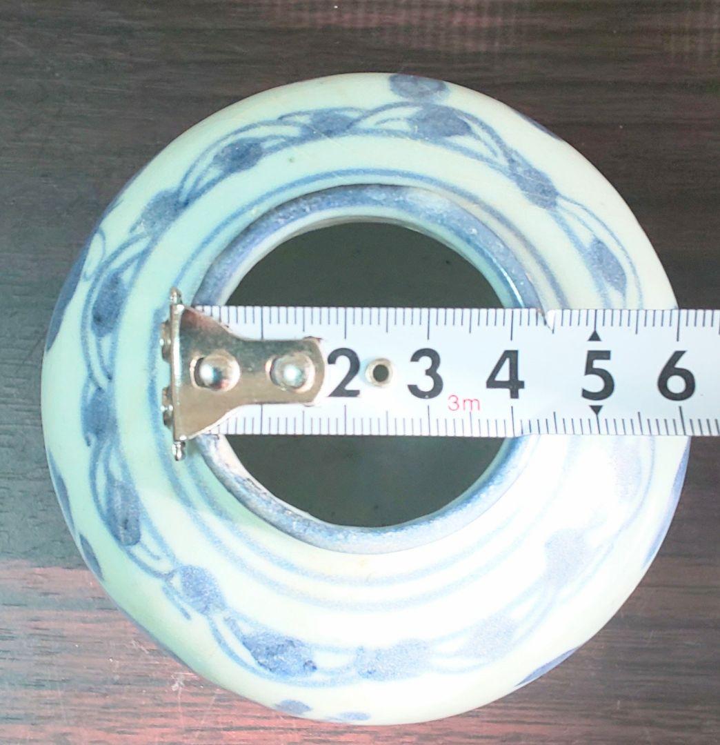 中国美術 明時代 白磁 漳州磁器壺 染付花蝶模様 陶磁器 茶壺