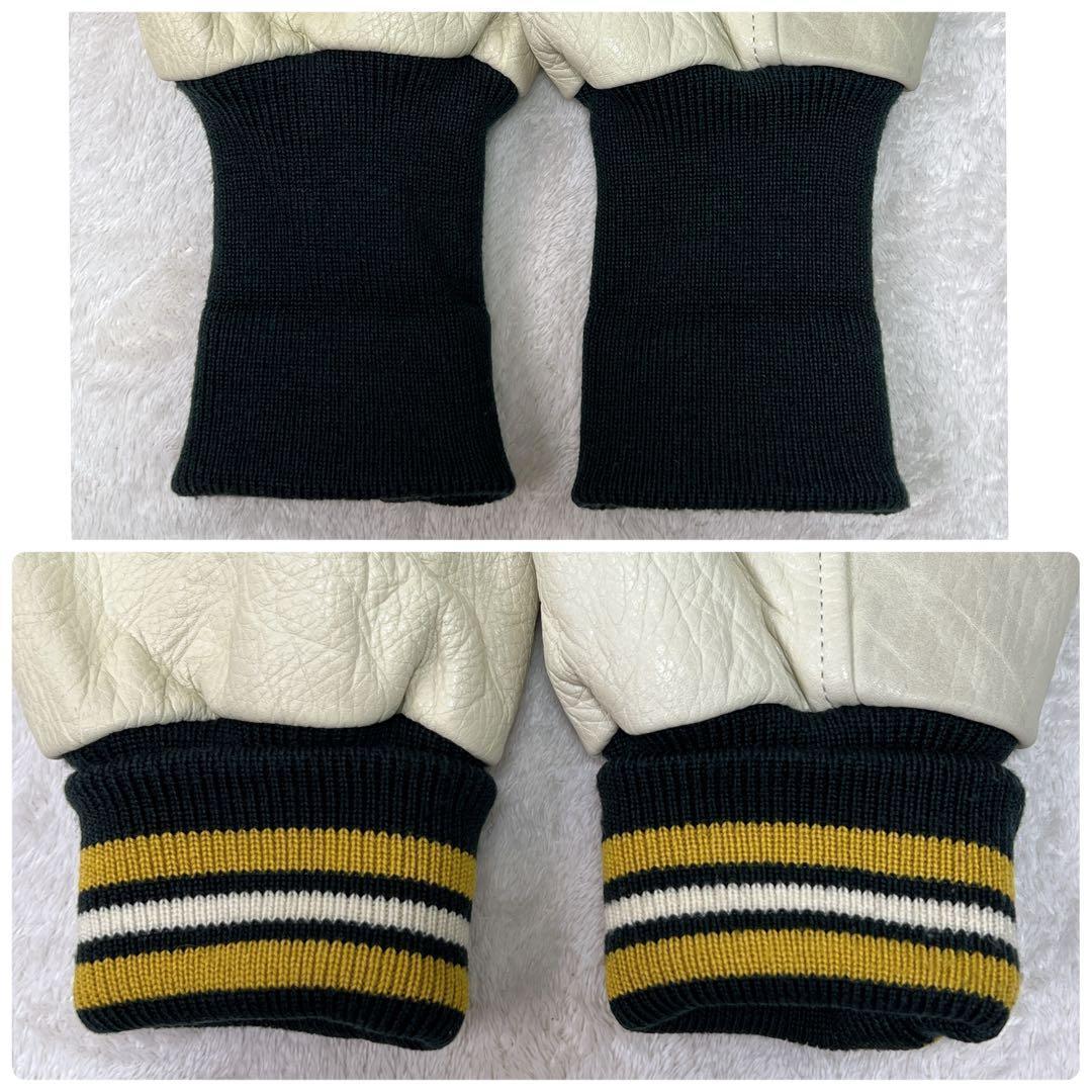 極稀少✨ HARVARD ハーバード　90s　スタジャン　本革スリーブ　ワッペン