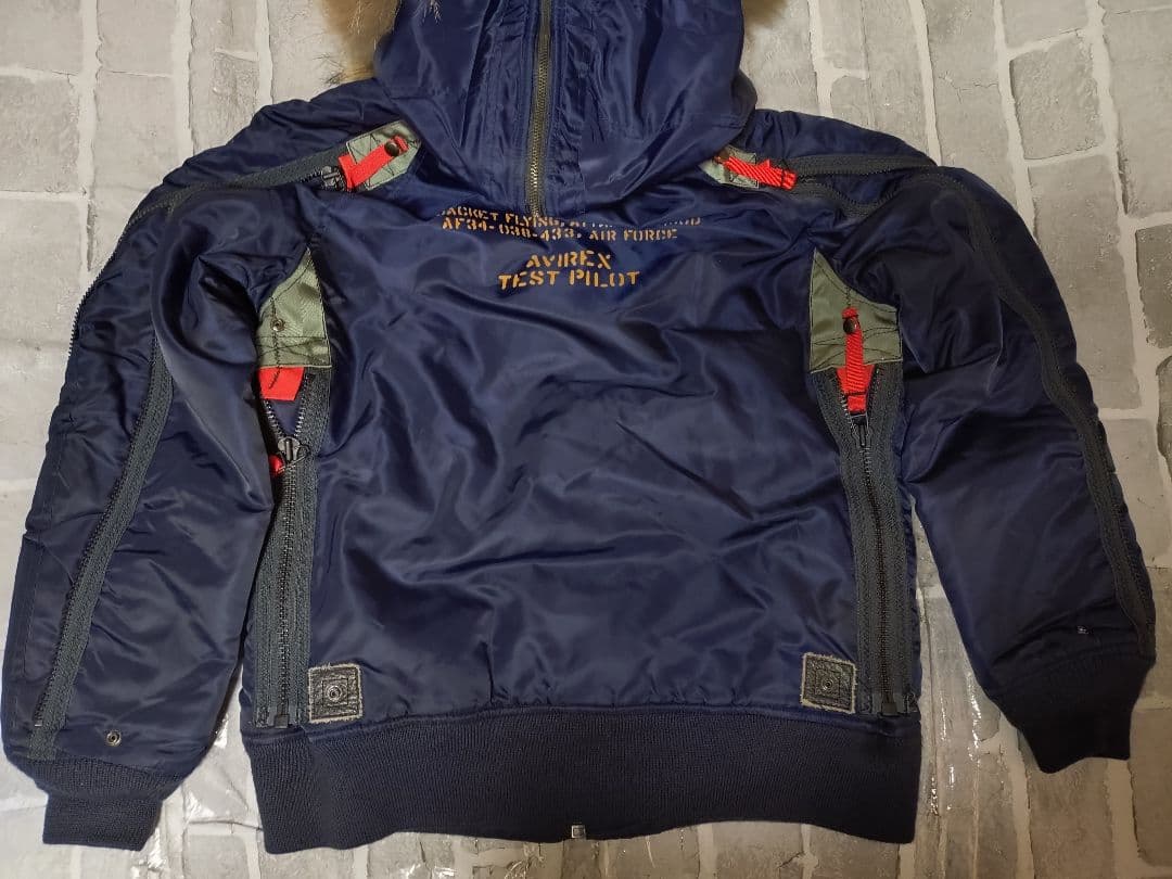 【美品】【Lサイズ】【リアルファー】【N-2B】【ネイビー】【AVIREX】