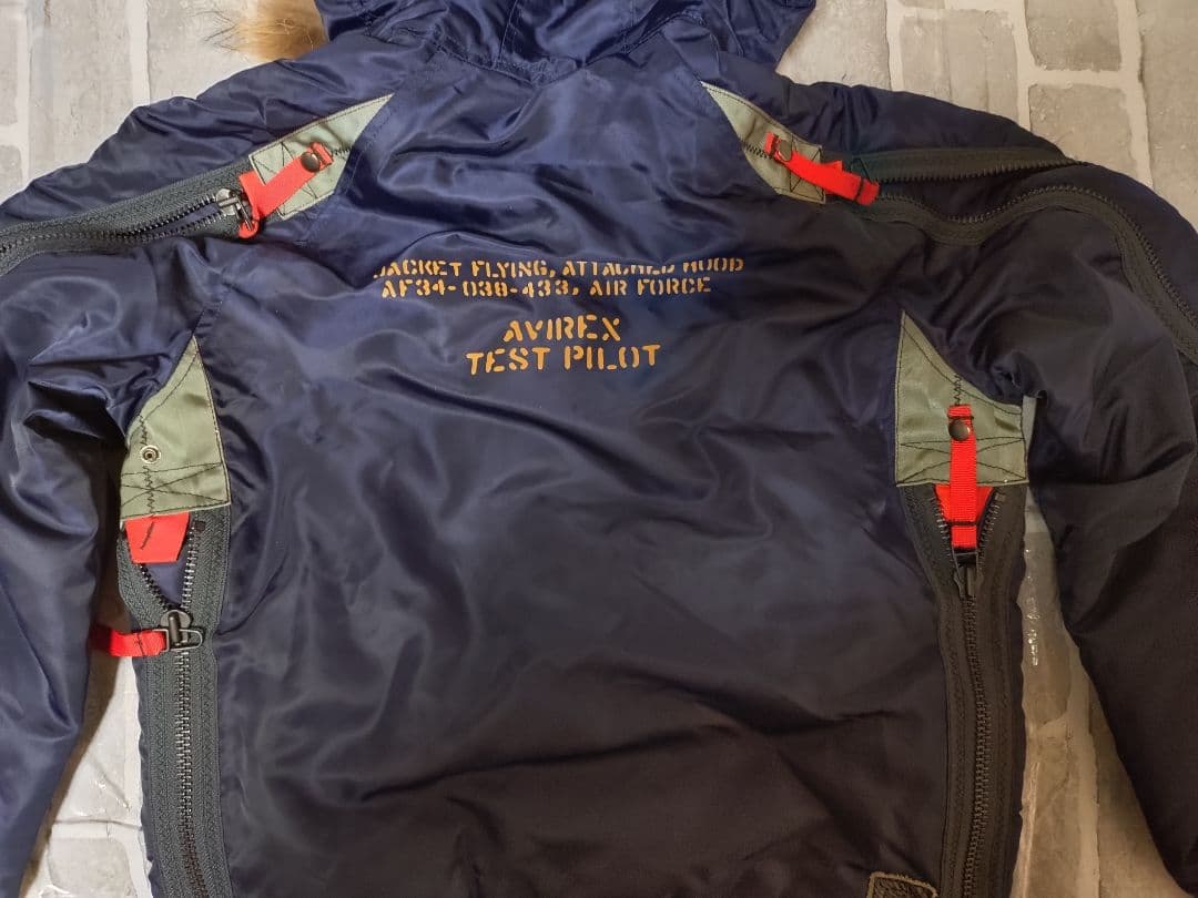 【美品】【Lサイズ】【リアルファー】【N-2B】【ネイビー】【AVIREX】