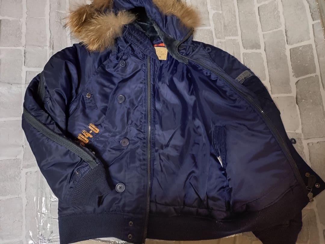 【美品】【Lサイズ】【リアルファー】【N-2B】【ネイビー】【AVIREX】