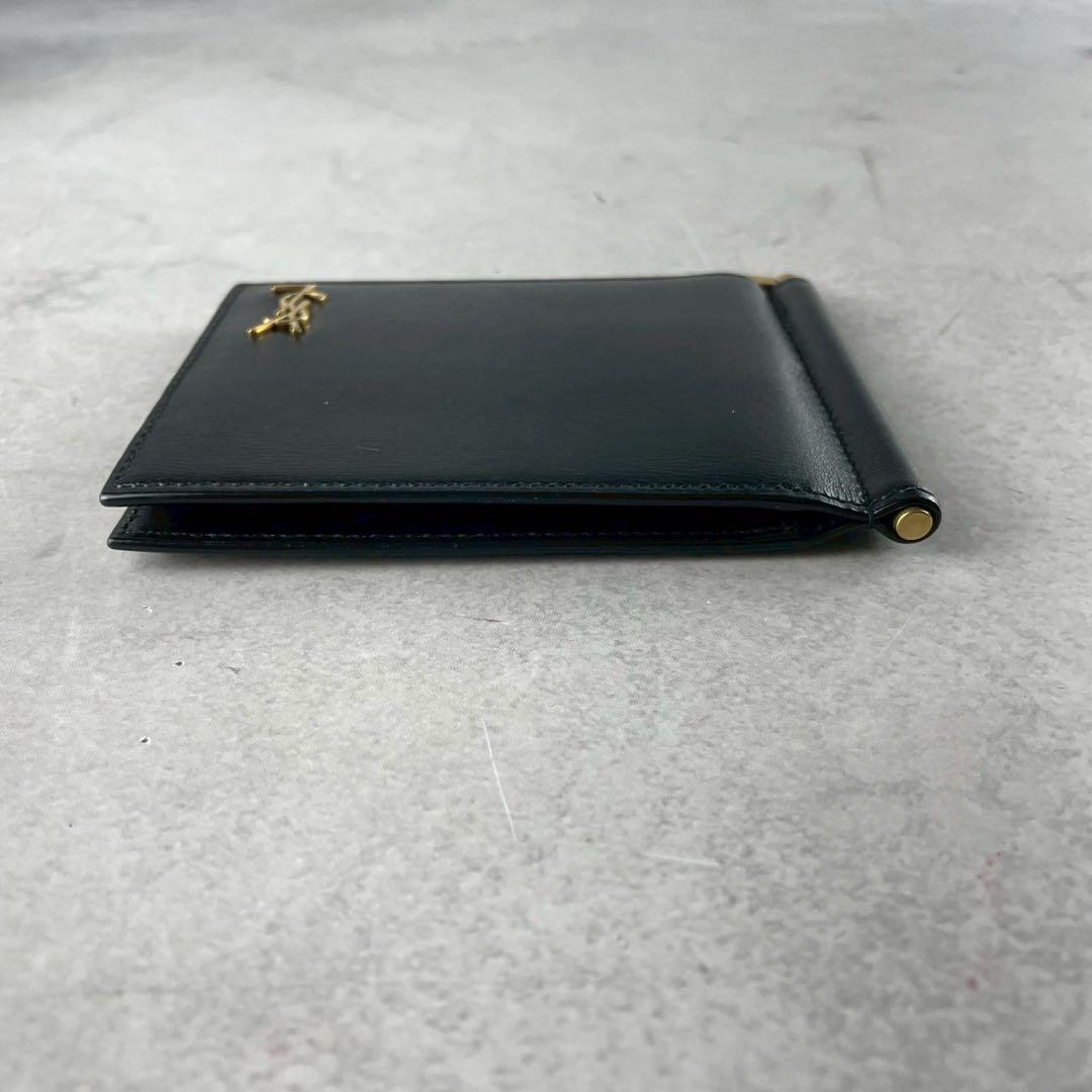 【未使用級】サンローラン マネークリップ YSL レザー ブラック コンパクト