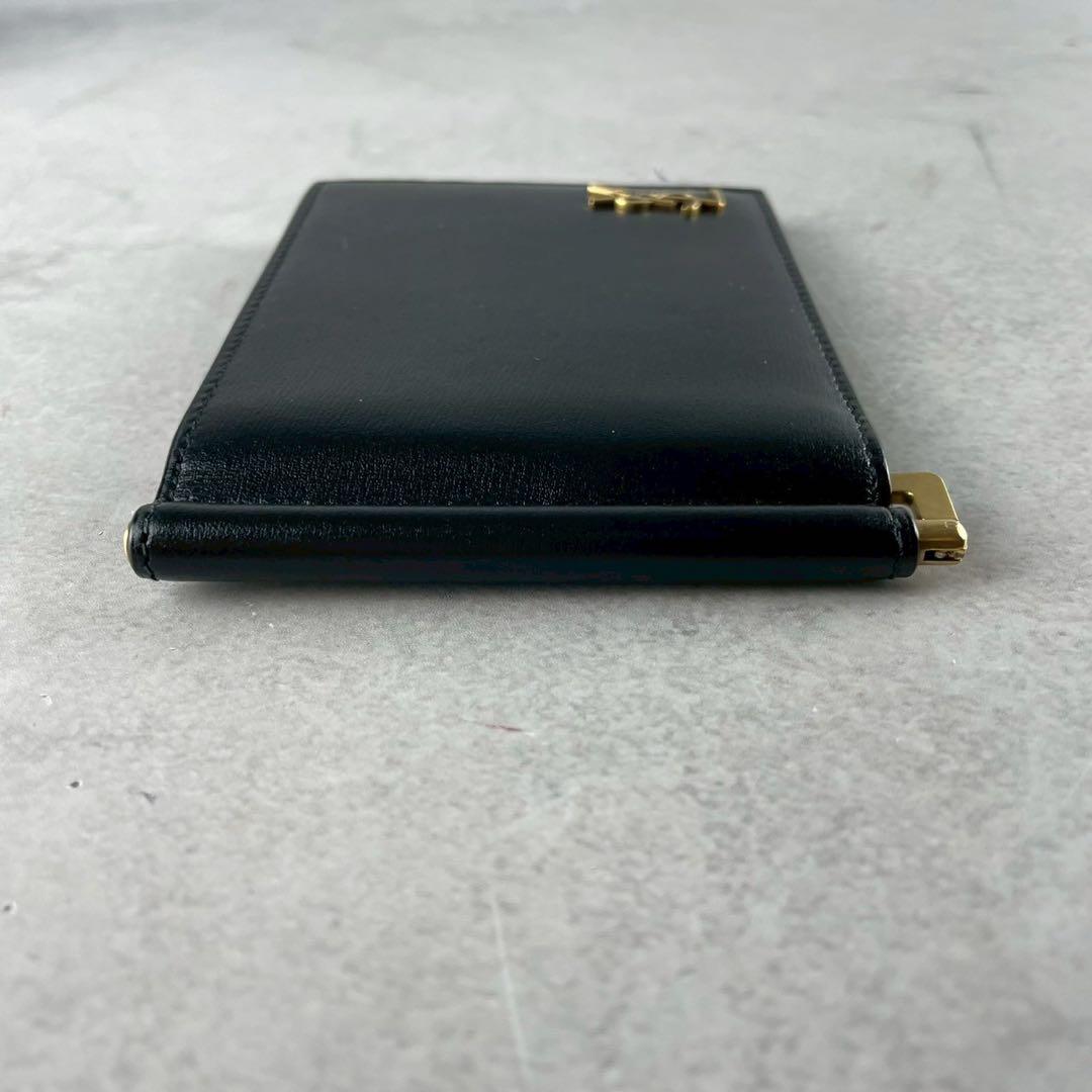 【未使用級】サンローラン マネークリップ YSL レザー ブラック コンパクト