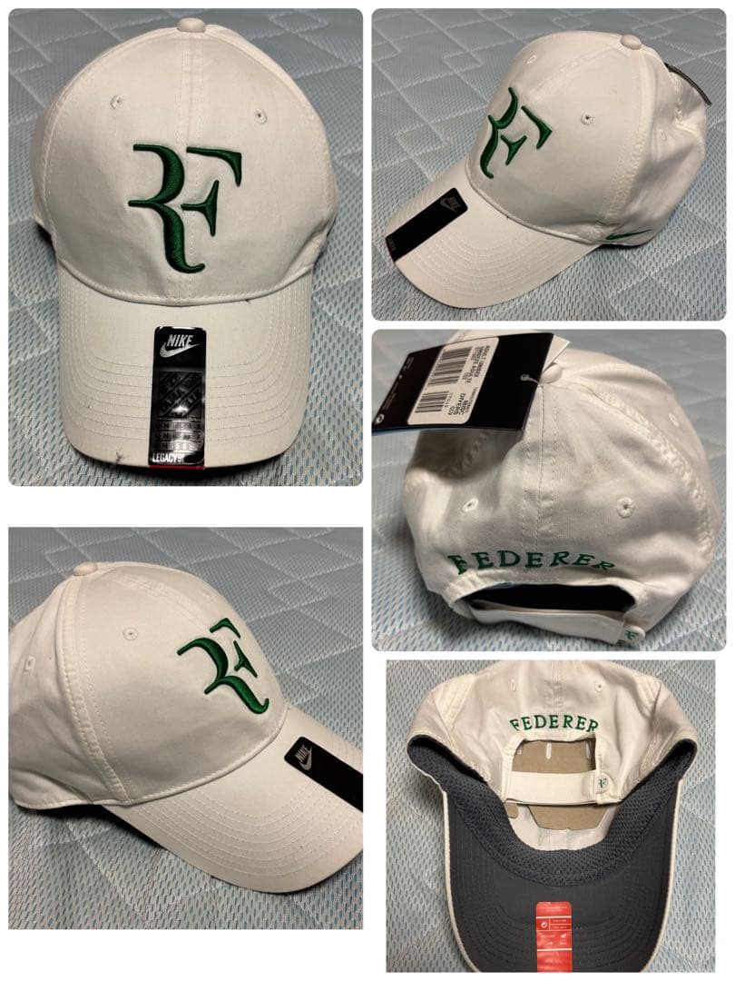 NIKE RFロゴ刺繍CAP 白/緑 フェデラーモデル キャップ 新品・タグ付き