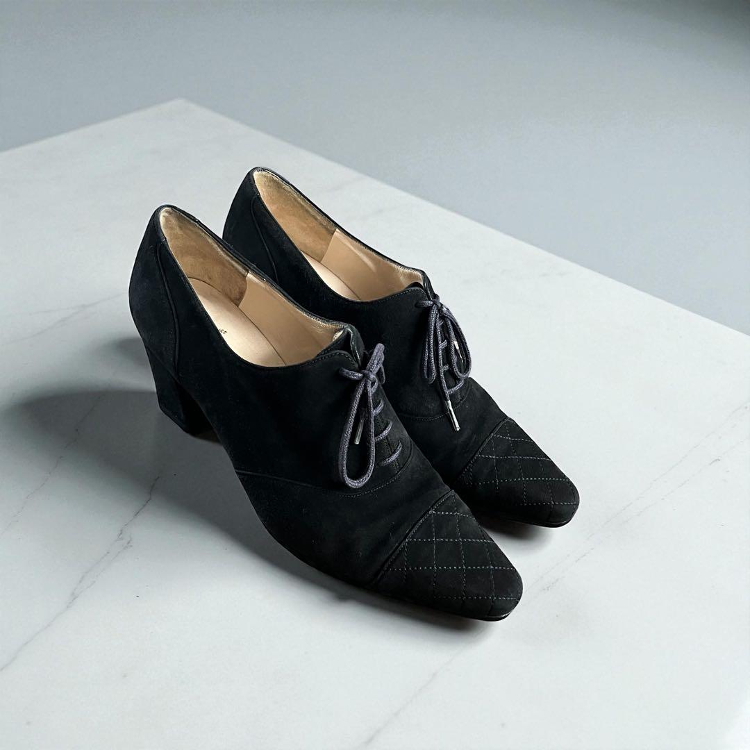 美品級✨ CHANEL シャネル スエード レースアップ シューズ 36