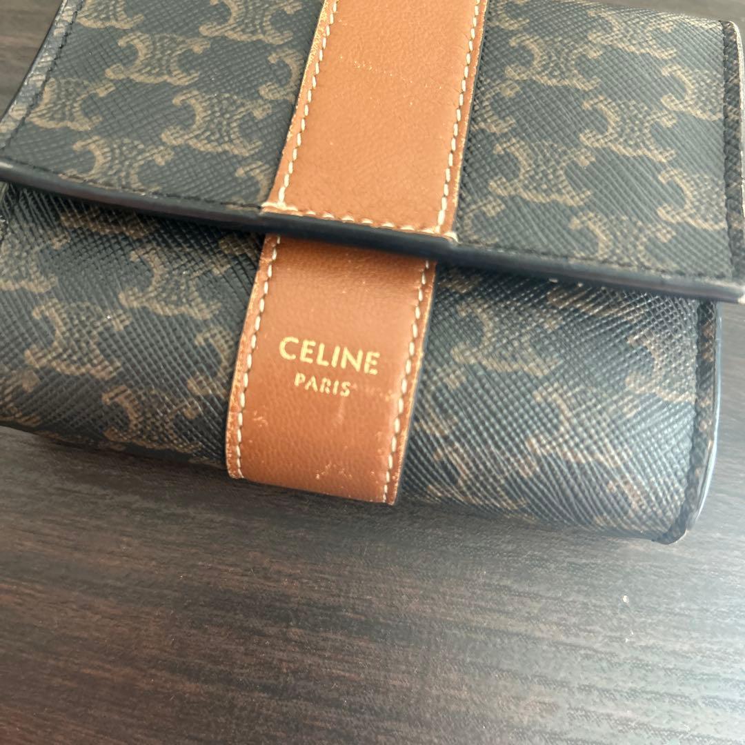 CELINE 三つ折り財布 ブラウン