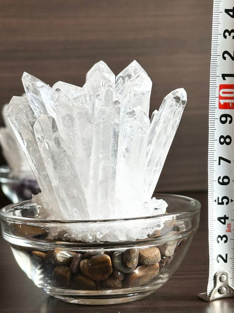 水晶クラスター2点セット(画像に写る物全てセット)撮影のため開封【新品未使用品】