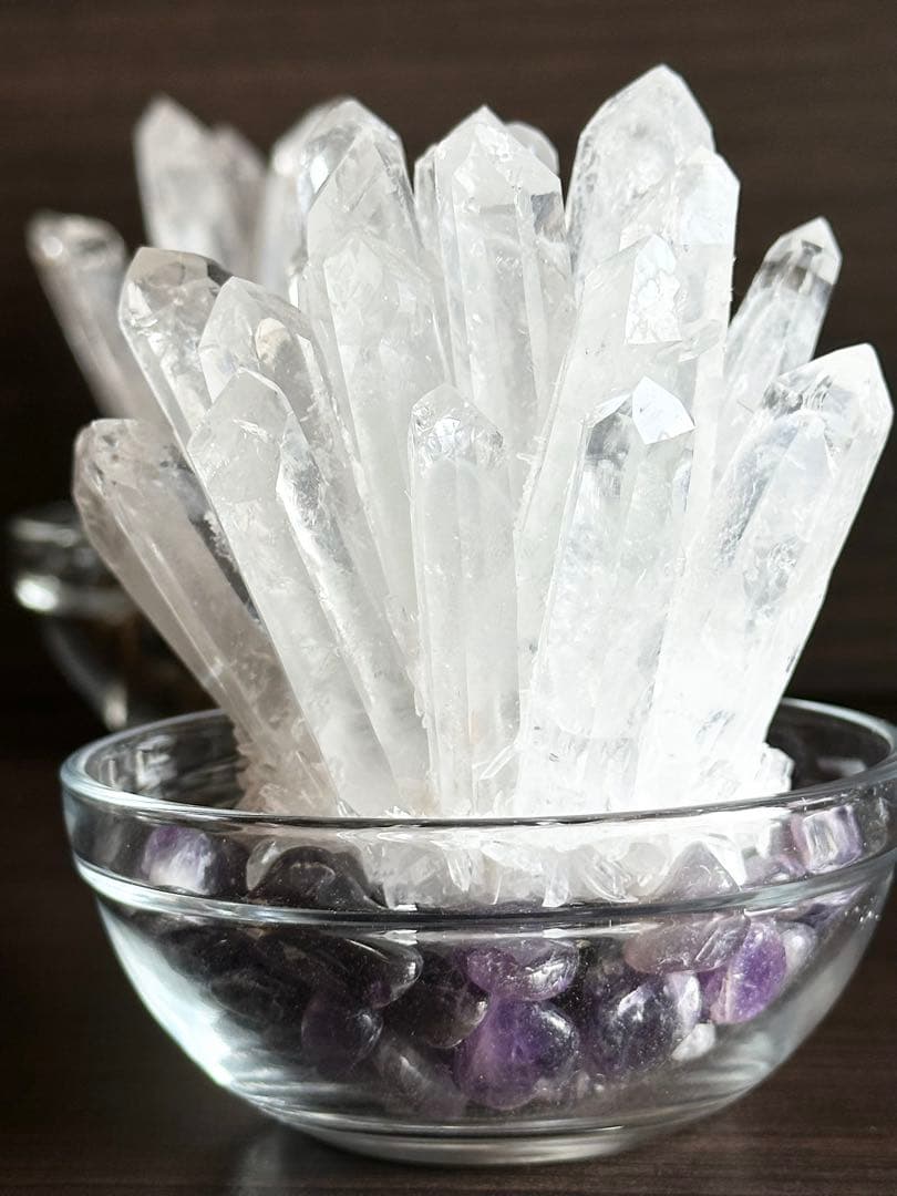 水晶クラスター2点セット(画像に写る物全てセット)撮影のため開封【新品未使用品】