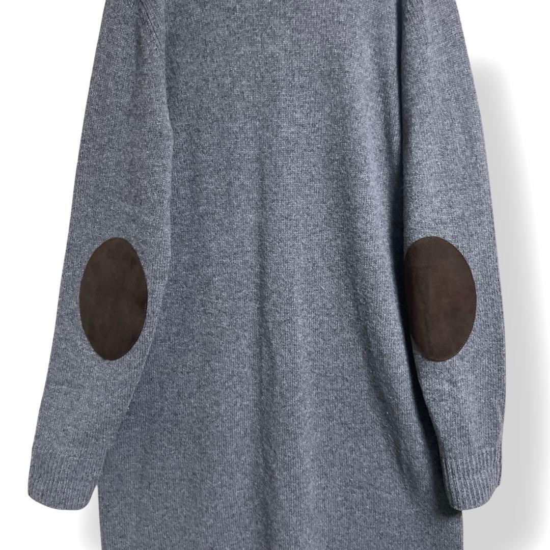 【未使用級】ポロラルフローレン カシミヤウール エルボーパッチ ニットワンピース