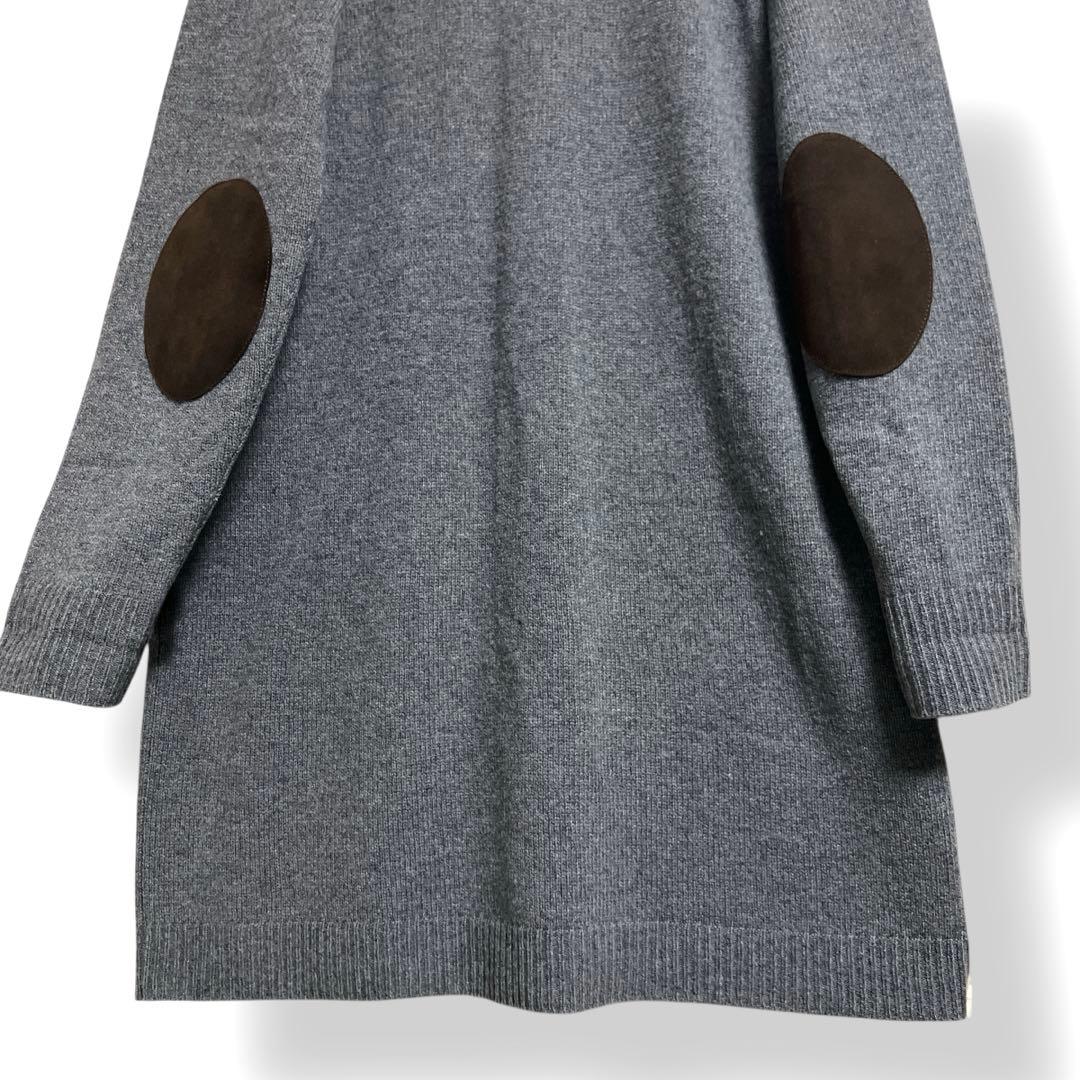 【未使用級】ポロラルフローレン カシミヤウール エルボーパッチ ニットワンピース