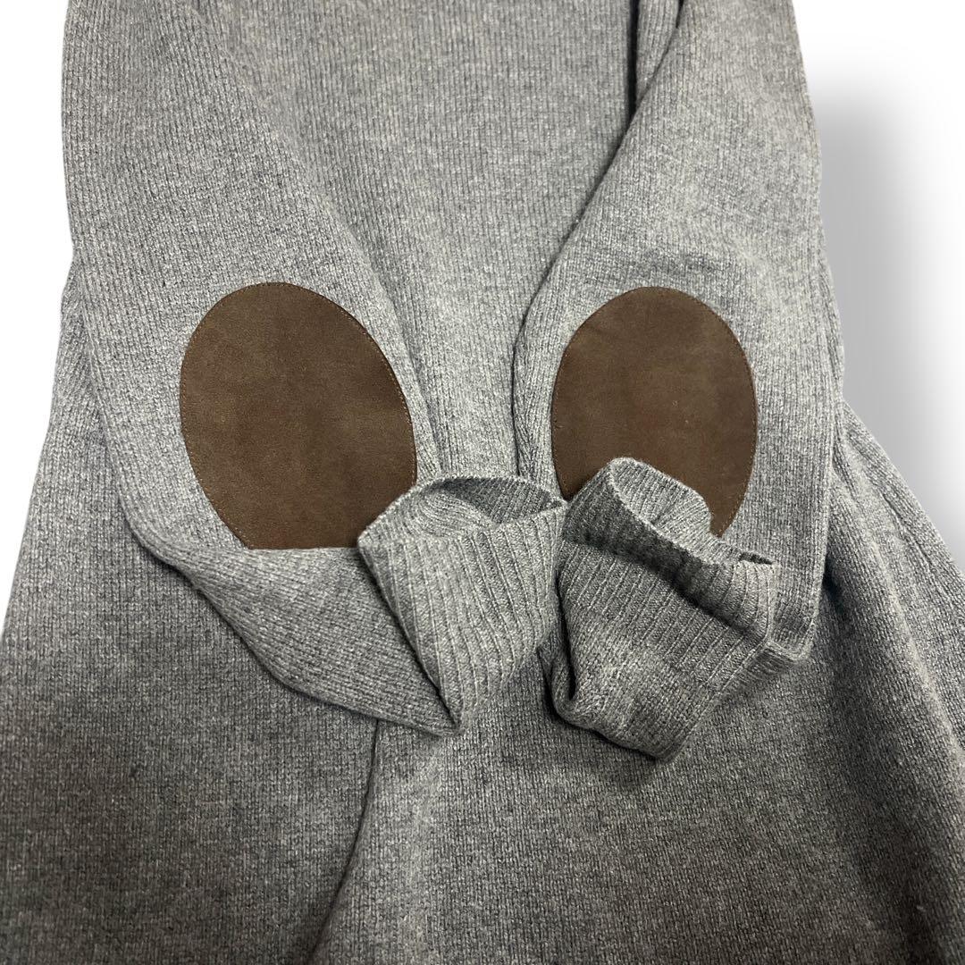 【未使用級】ポロラルフローレン カシミヤウール エルボーパッチ ニットワンピース