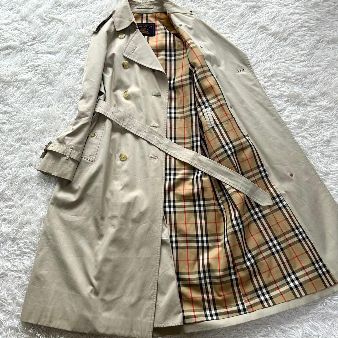 バーバリー　トレンチコート　ロング丈　ノバチェック ベルト付き　ベージュ　M