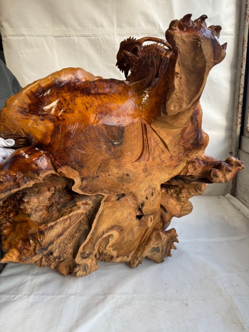 薔薇　　木製　オブジェ　インテリア　七福神　縁起物