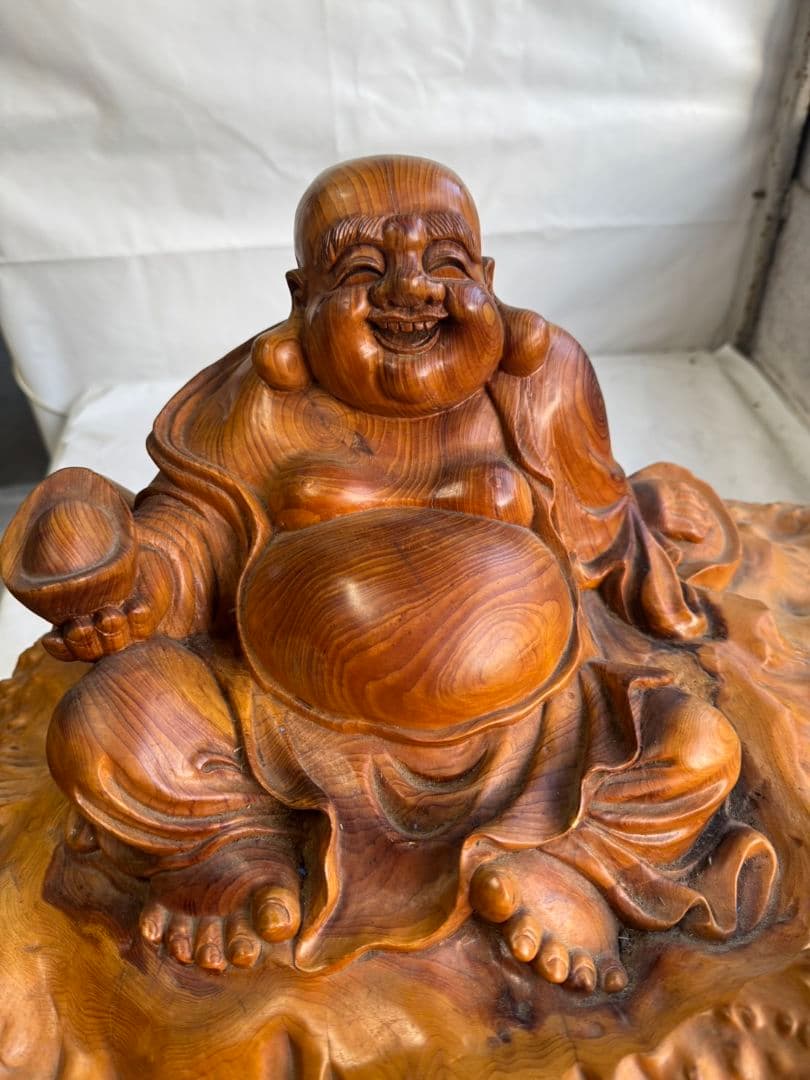 薔薇　　木製　オブジェ　インテリア　七福神　縁起物