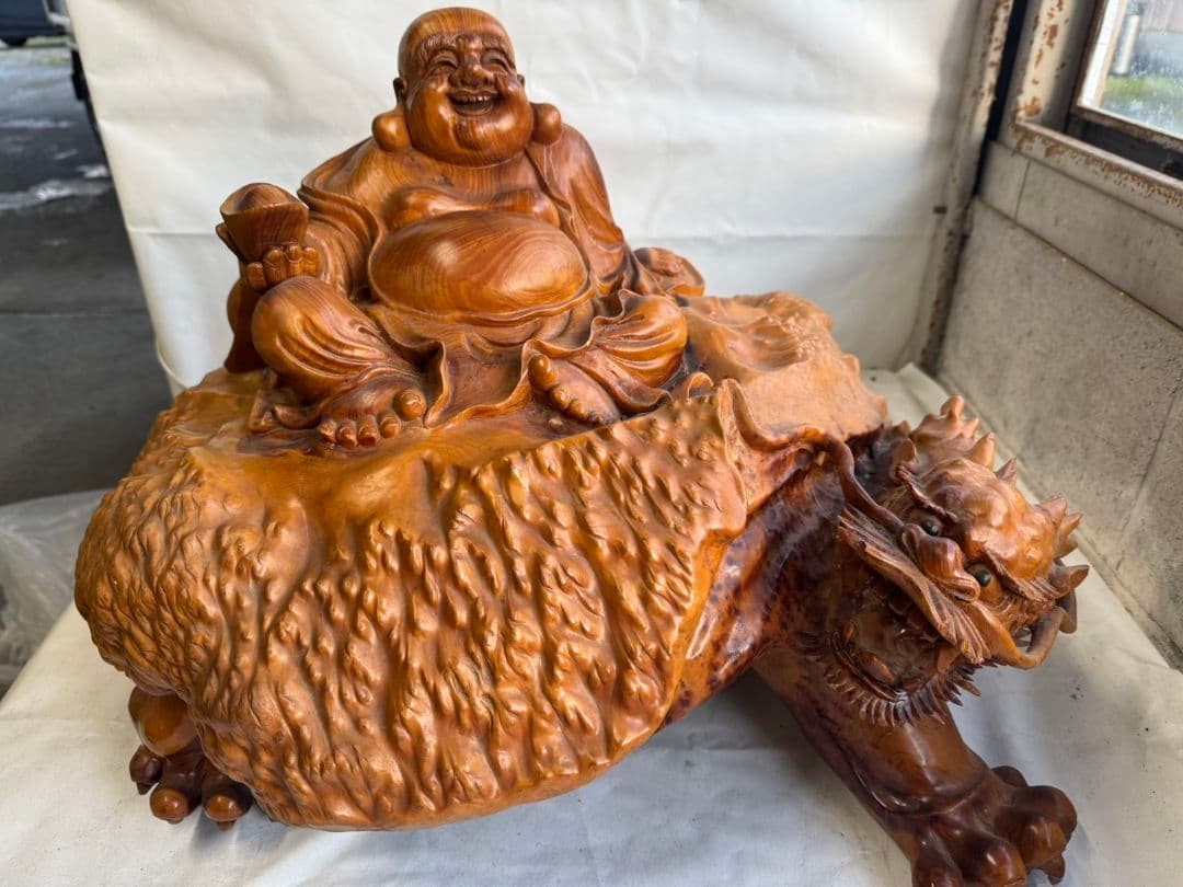 薔薇　　木製　オブジェ　インテリア　七福神　縁起物