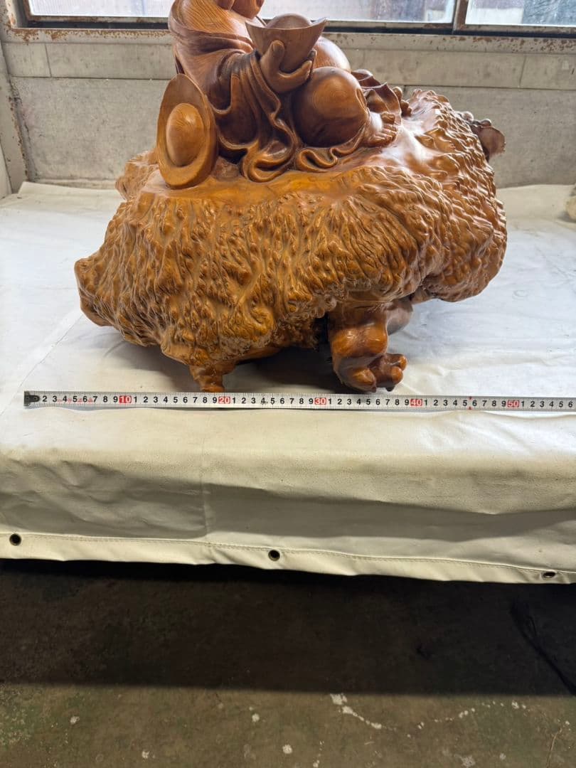 薔薇　　木製　オブジェ　インテリア　七福神　縁起物