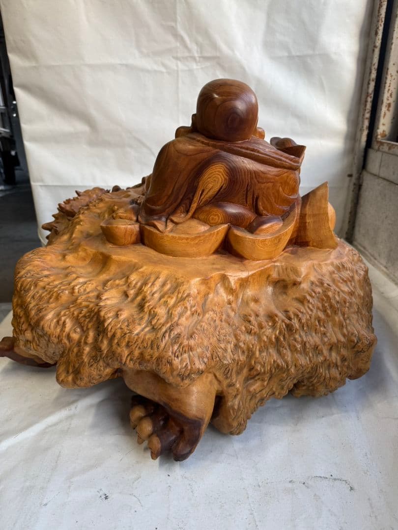 薔薇　　木製　オブジェ　インテリア　七福神　縁起物