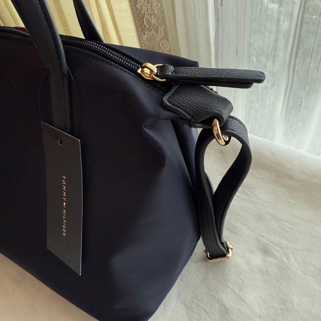 【新品】トミーヒルフィガー　ネイビー　トリコロール　2WAYトートバッグ