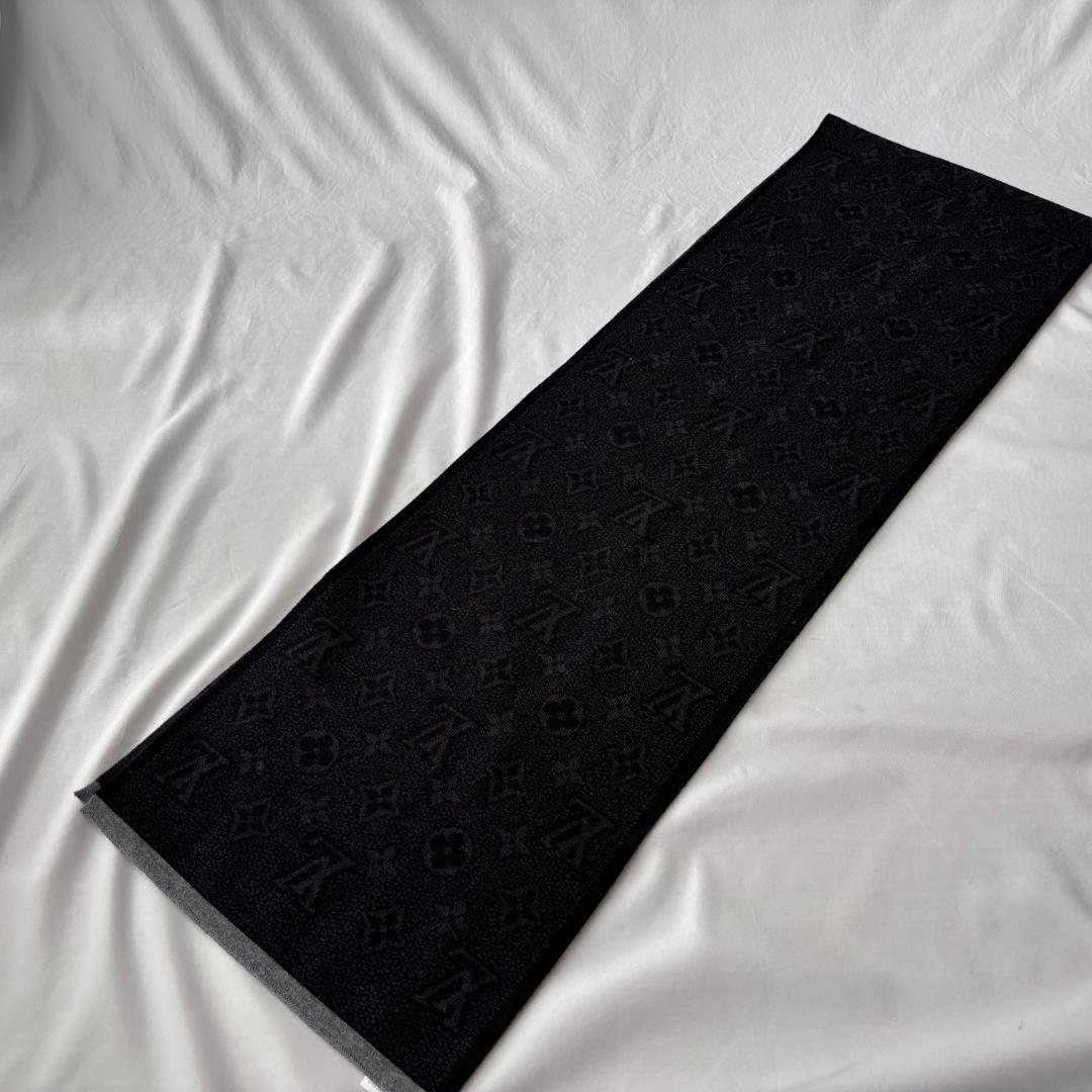 極美品 ルイヴィトン エシャルプ マイモノグラム エクリプス マフラー グレー