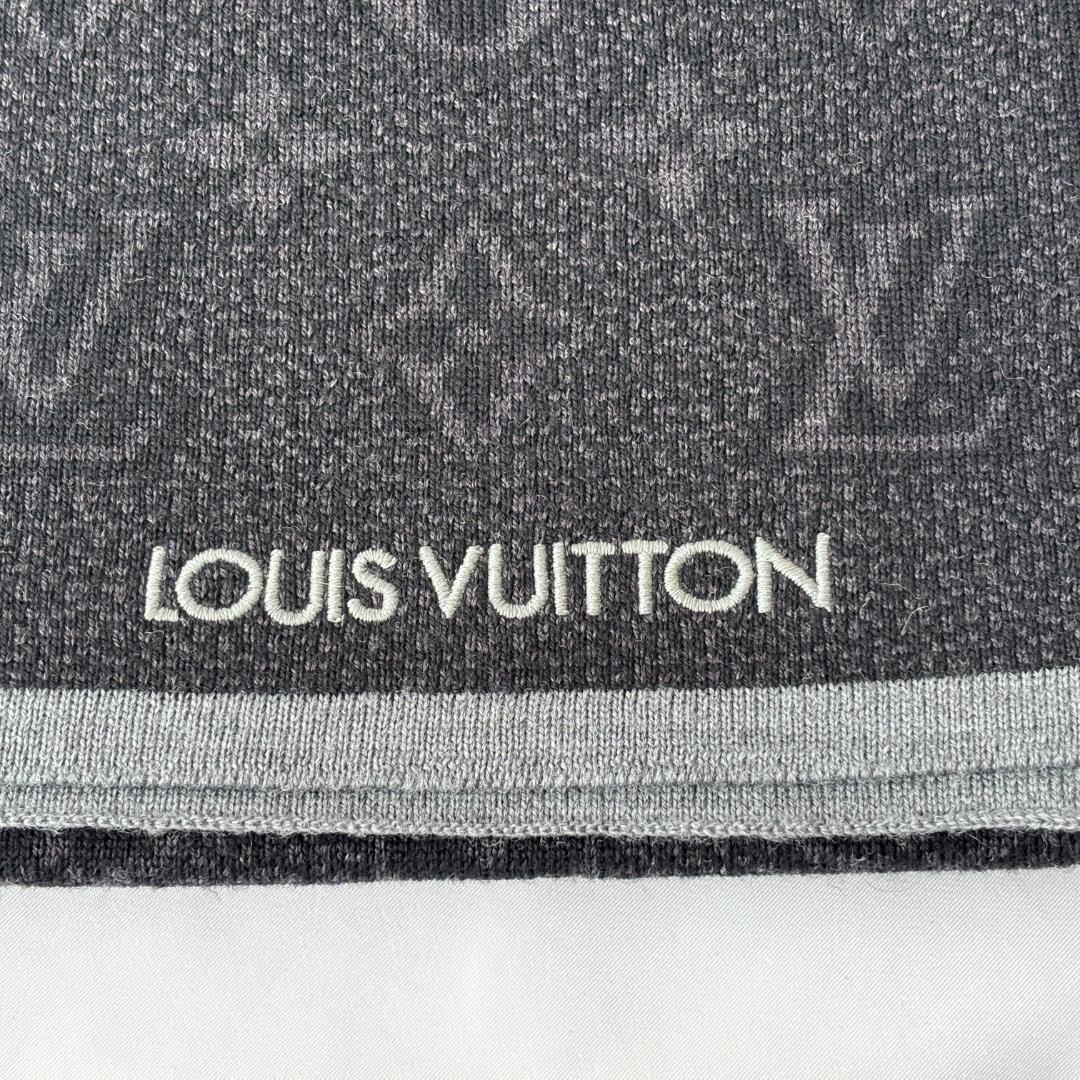 極美品 ルイヴィトン エシャルプ マイモノグラム エクリプス マフラー グレー