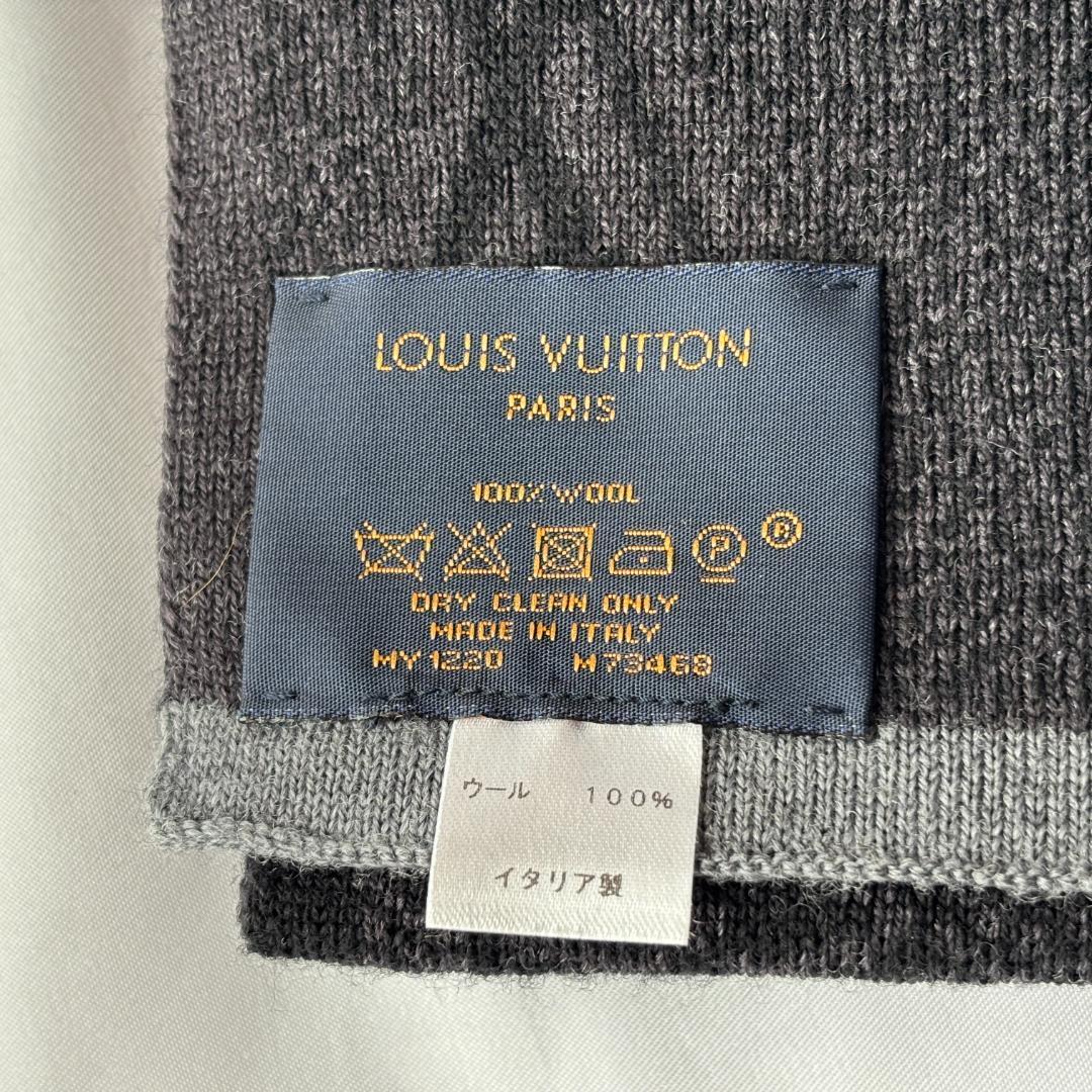 極美品 ルイヴィトン エシャルプ マイモノグラム エクリプス マフラー グレー